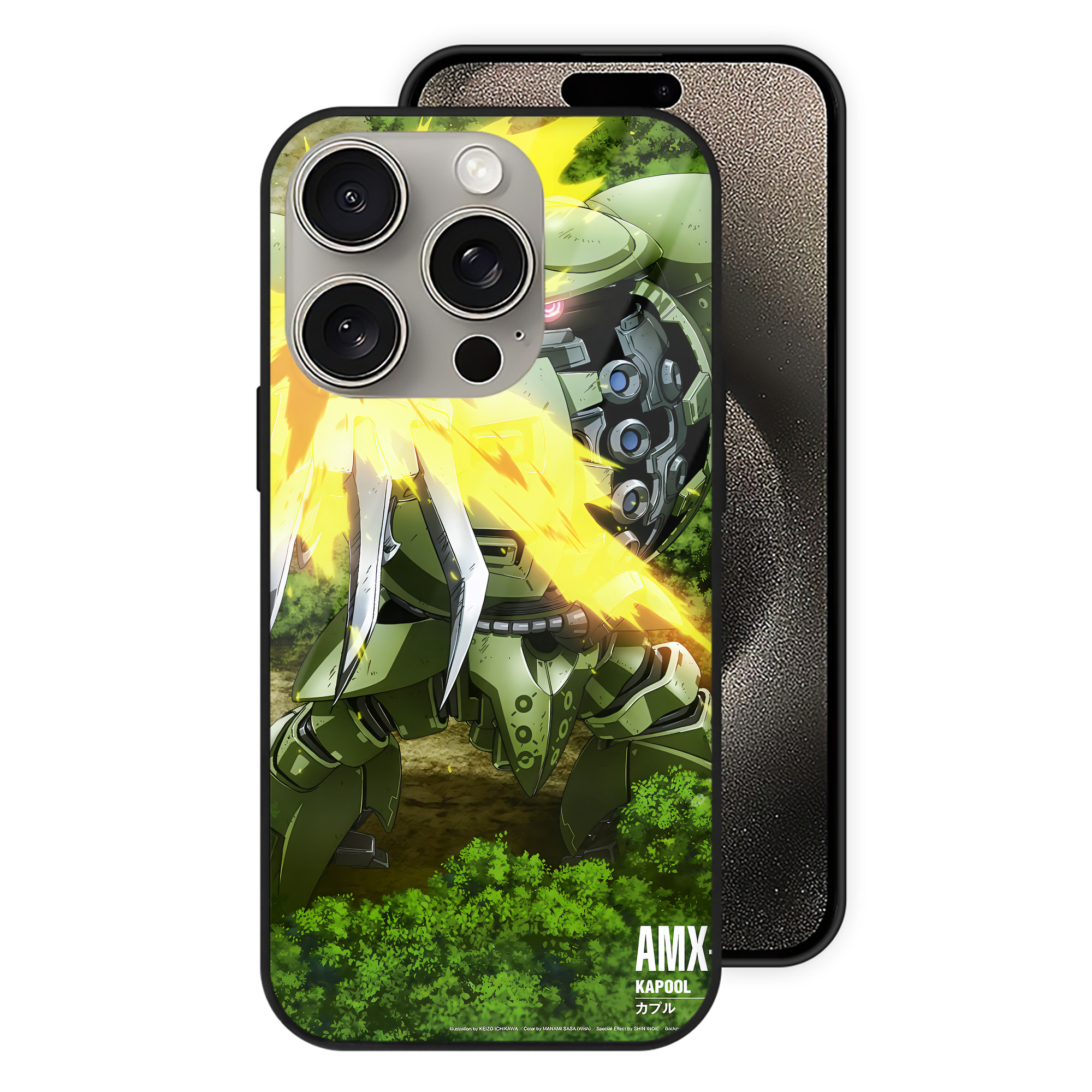 （画像用） 機動戦士ガンダム Mobile Suit Gundam 【iPhone15Pro対応】スマホケース 耐衝撃＆黄変防止 背面ガラス