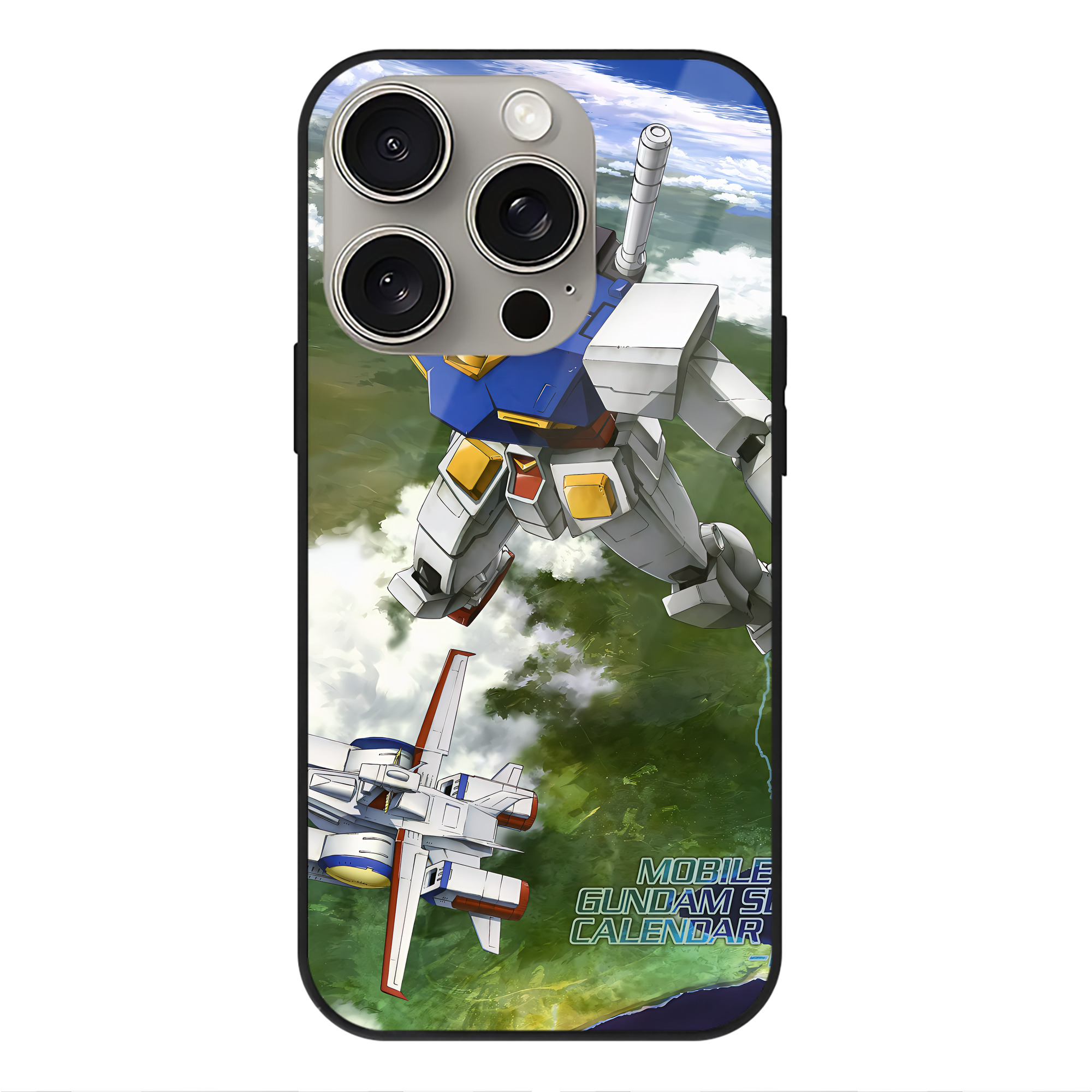 （画像用） 機動戦士ガンダム Mobile Suit Gundam 【iPhone15Pro対応】スマホケース 耐衝撃＆黄変防止 背面ガラス