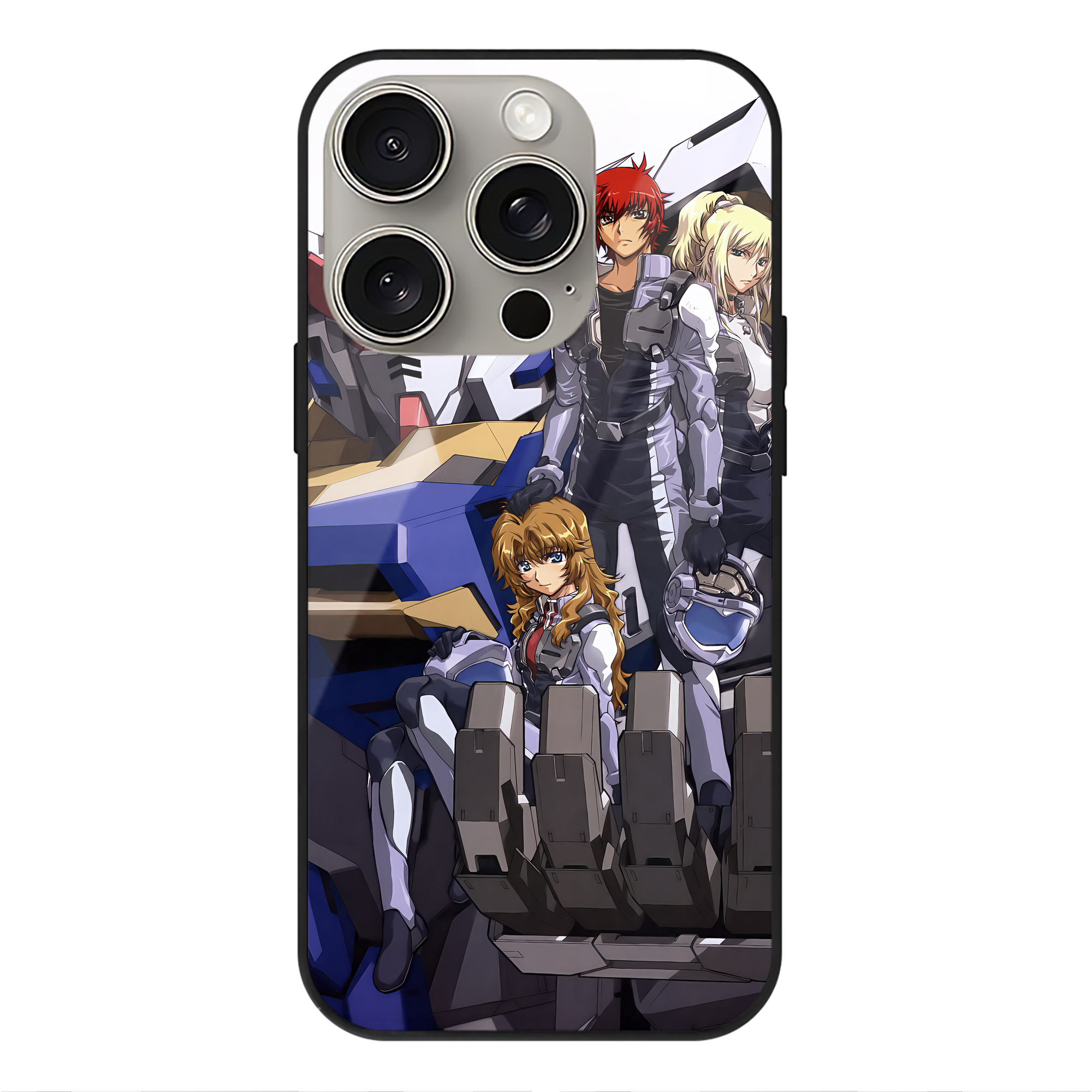 （画像用） 機動戦士ガンダム Mobile Suit Gundam 【iPhone15Pro対応】スマホケース 耐衝撃＆黄変防止 背面ガラス