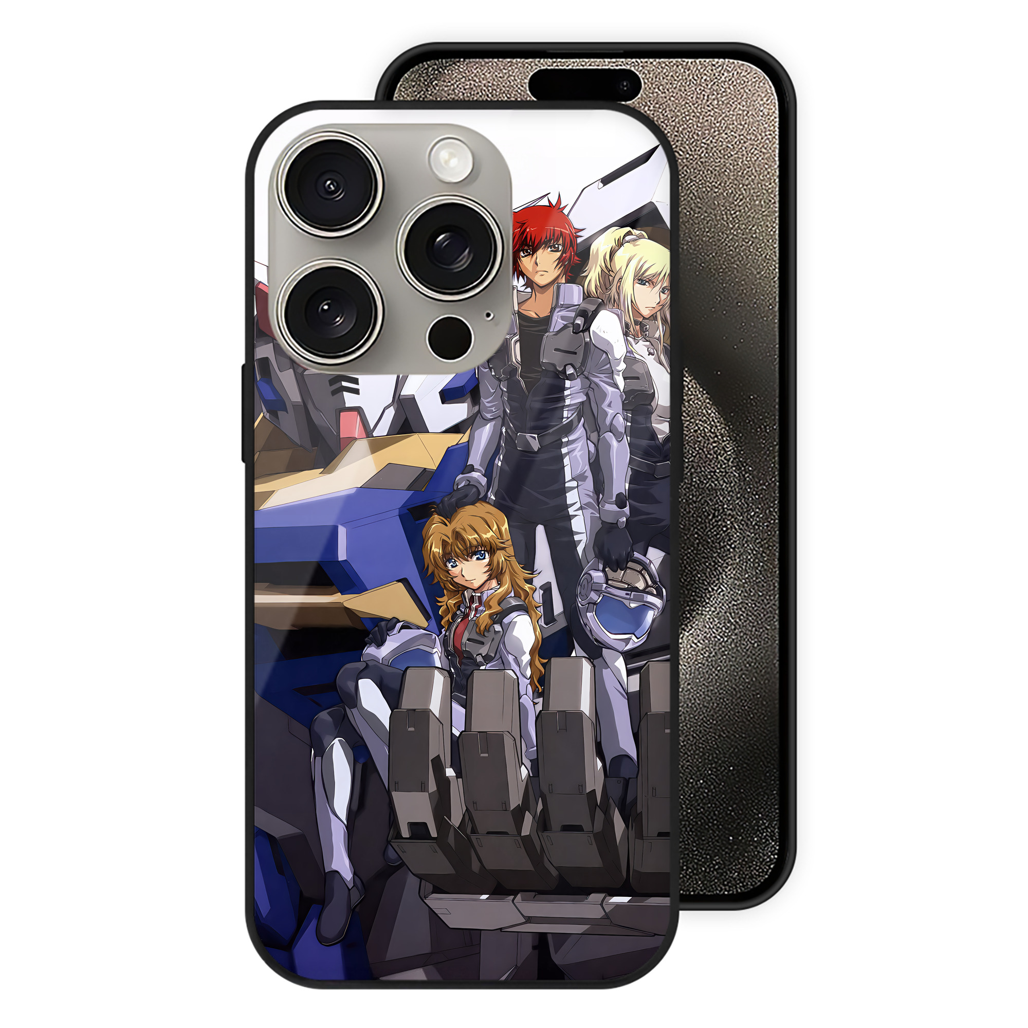 （画像用） 機動戦士ガンダム Mobile Suit Gundam 【iPhone15Pro対応】スマホケース 耐衝撃＆黄変防止 背面ガラス