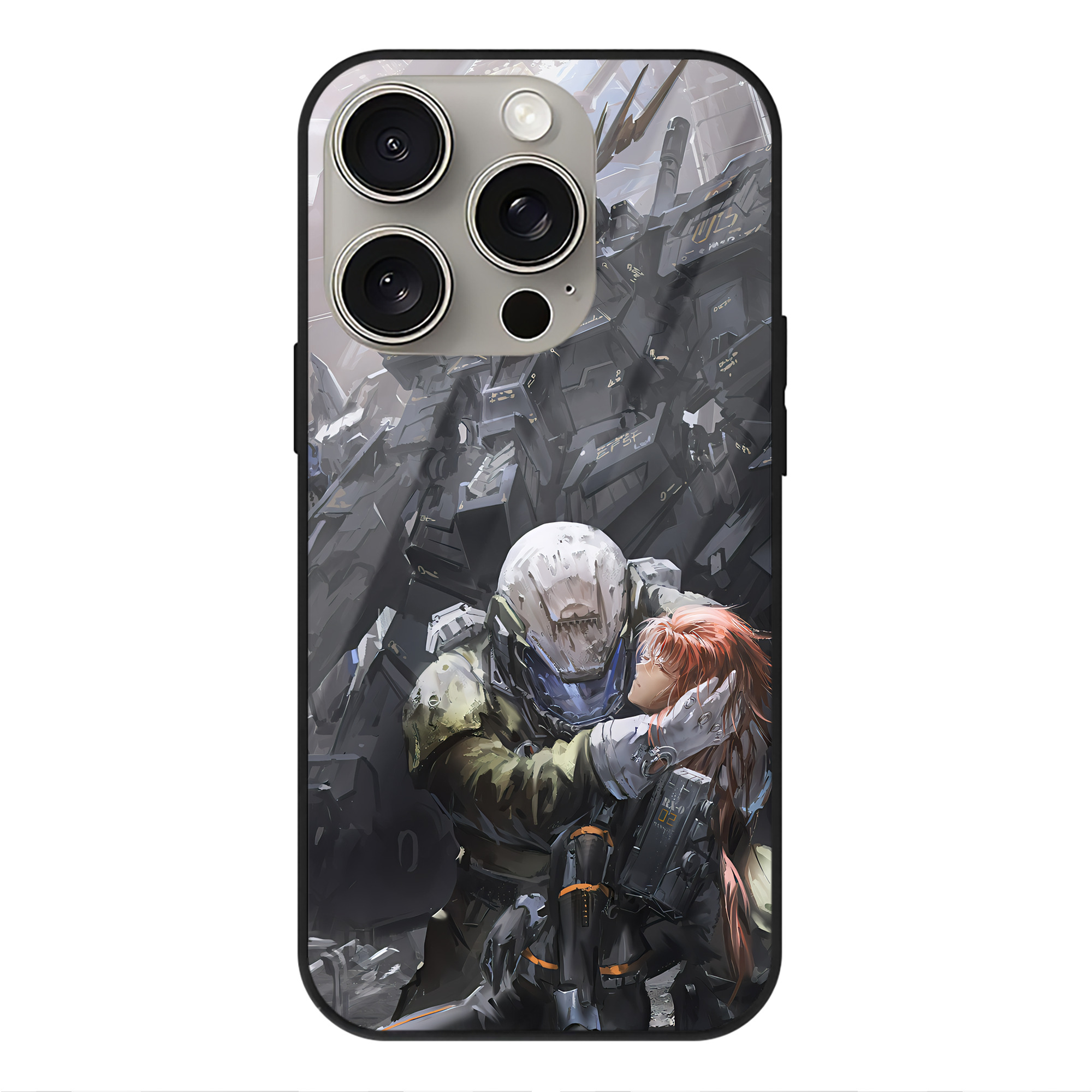 （画像用） 機動戦士ガンダム Mobile Suit Gundam 【iPhone15Pro対応】スマホケース 耐衝撃＆黄変防止 背面ガラス