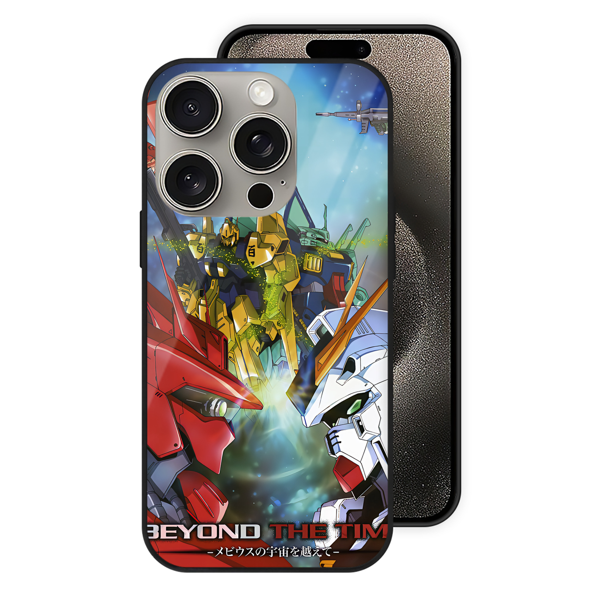 （画像用） 機動戦士ガンダム Mobile Suit Gundam 【iPhone15Pro対応】スマホケース 耐衝撃＆黄変防止 背面ガラス