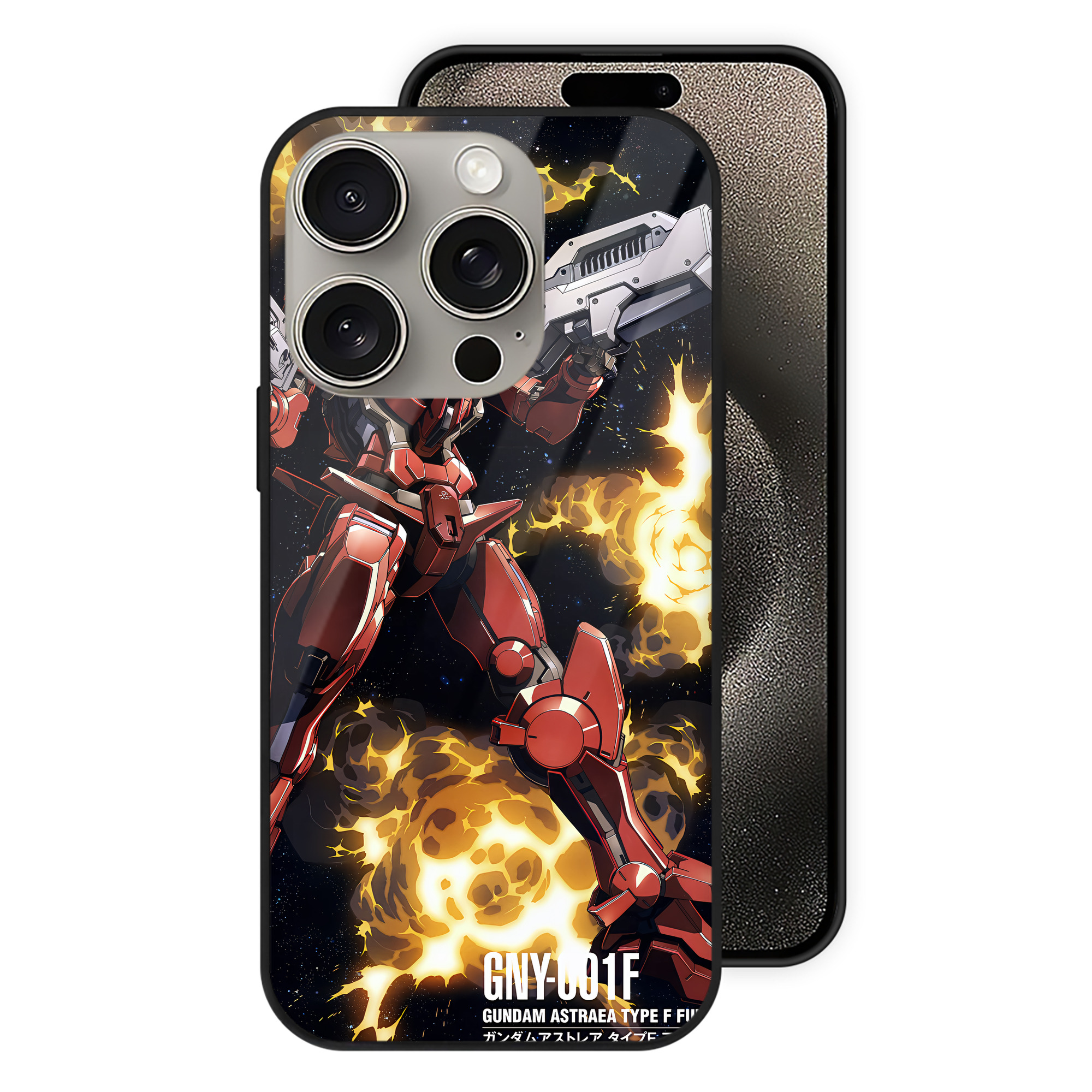 （画像用） 機動戦士ガンダム Mobile Suit Gundam 【iPhone15Pro対応】スマホケース 耐衝撃＆黄変防止 背面ガラス