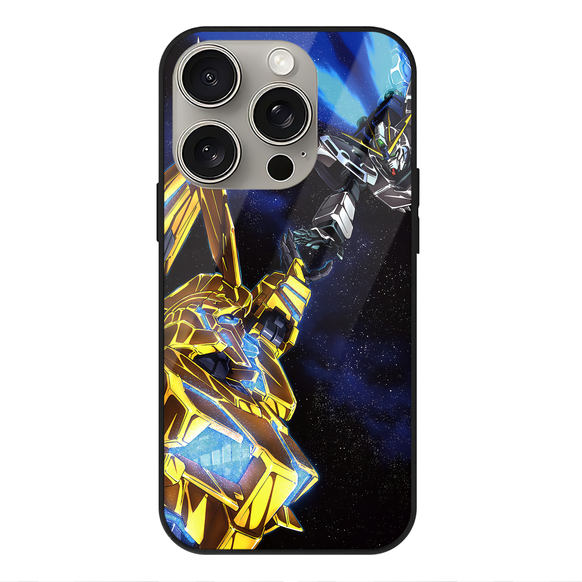 （画像用） 機動戦士ガンダム Mobile Suit Gundam 【iPhone15Pro対応】スマホケース 耐衝撃＆黄変防止 背面ガラス
