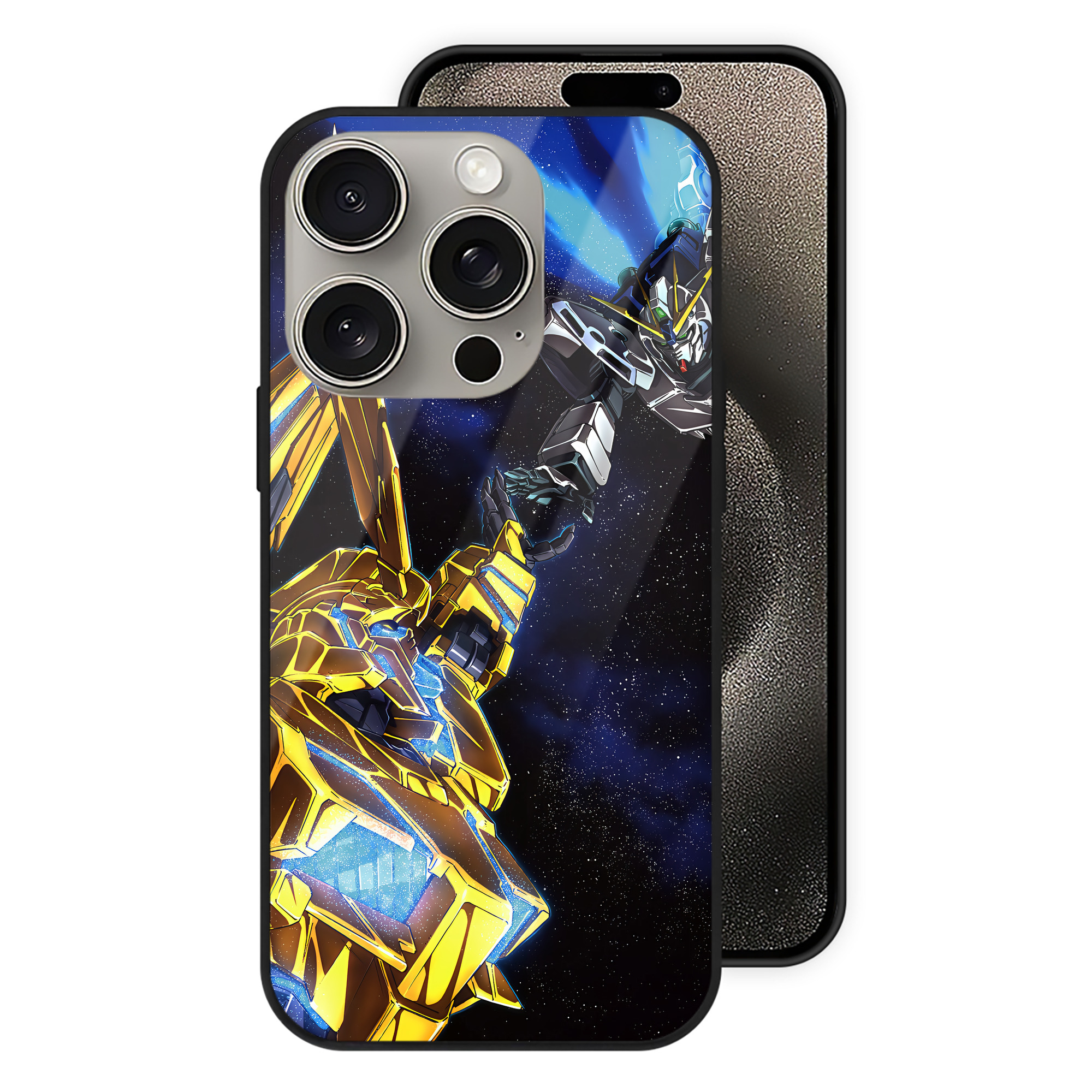 （画像用） 機動戦士ガンダム Mobile Suit Gundam 【iPhone15Pro対応】スマホケース 耐衝撃＆黄変防止 背面ガラス