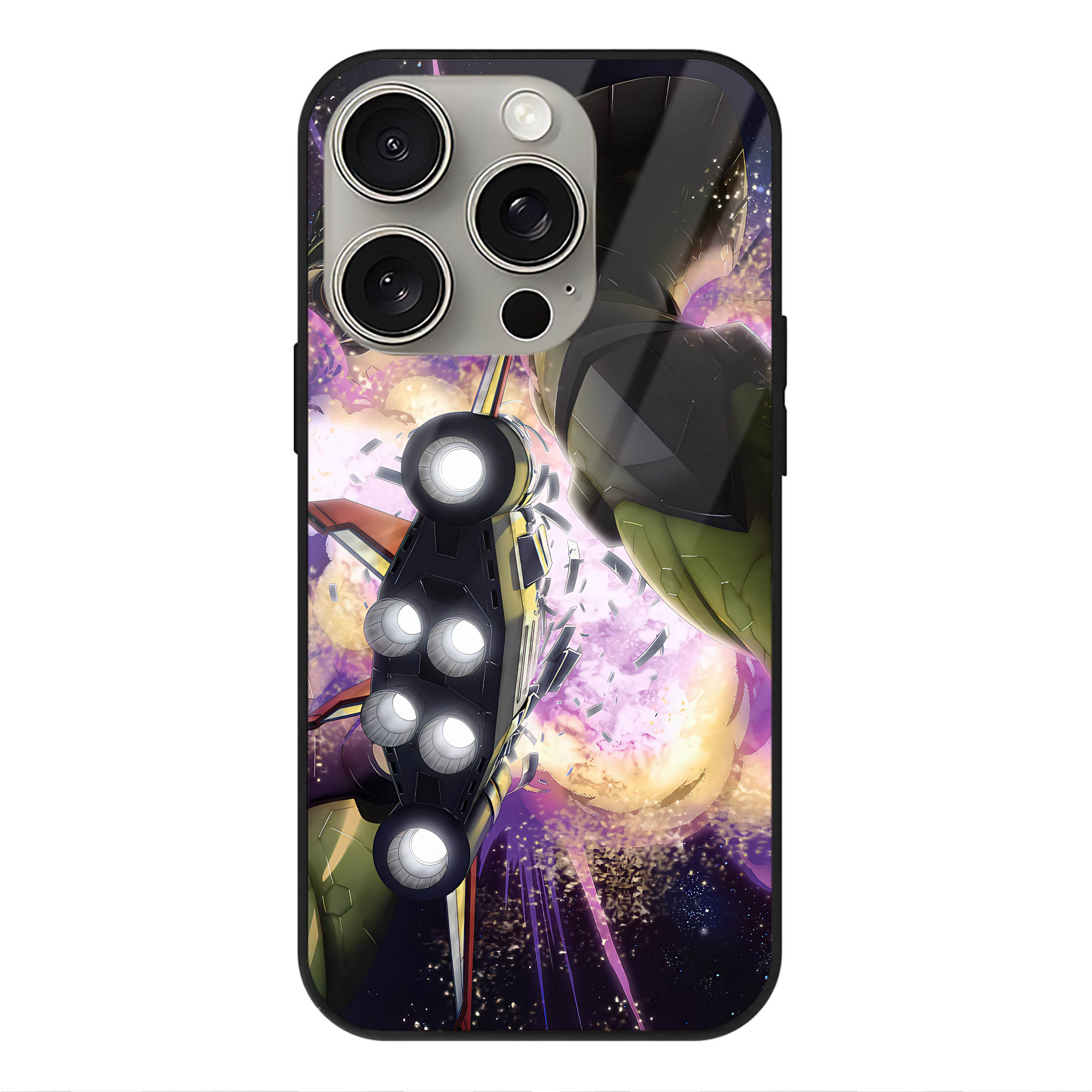 （画像用） 機動戦士ガンダム Mobile Suit Gundam 【iPhone15Pro対応】スマホケース 耐衝撃＆黄変防止 背面ガラス