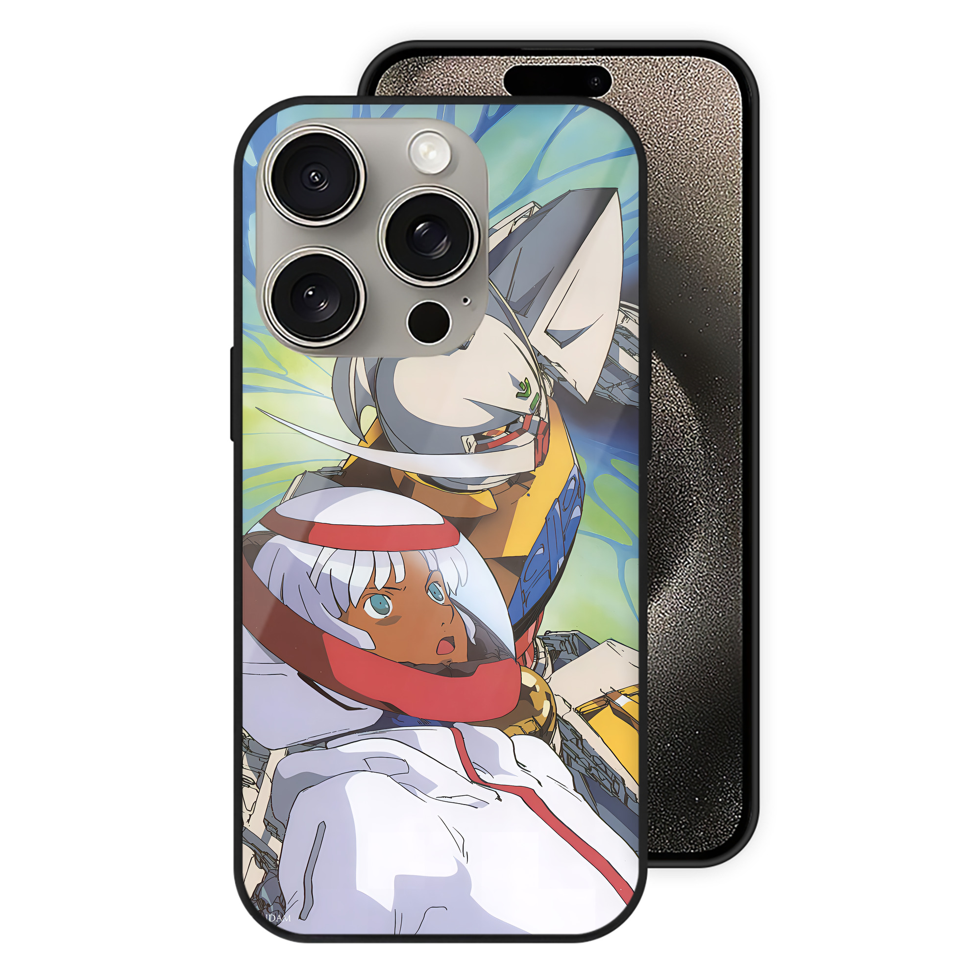 （画像用） 機動戦士ガンダム Mobile Suit Gundam 【iPhone15Pro対応】スマホケース 耐衝撃＆黄変防止 背面ガラス