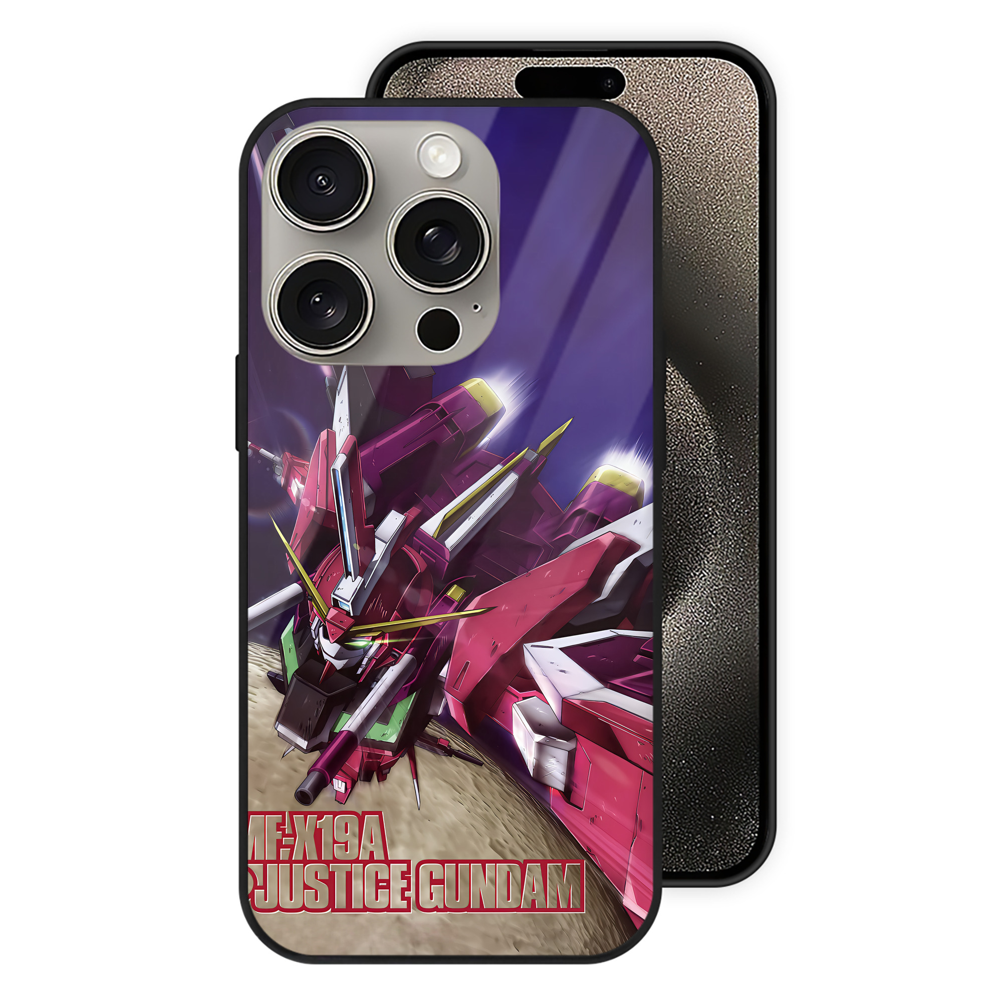 （画像用） 機動戦士ガンダム Mobile Suit Gundam 【iPhone15Pro対応】スマホケース 耐衝撃＆黄変防止 背面ガラス