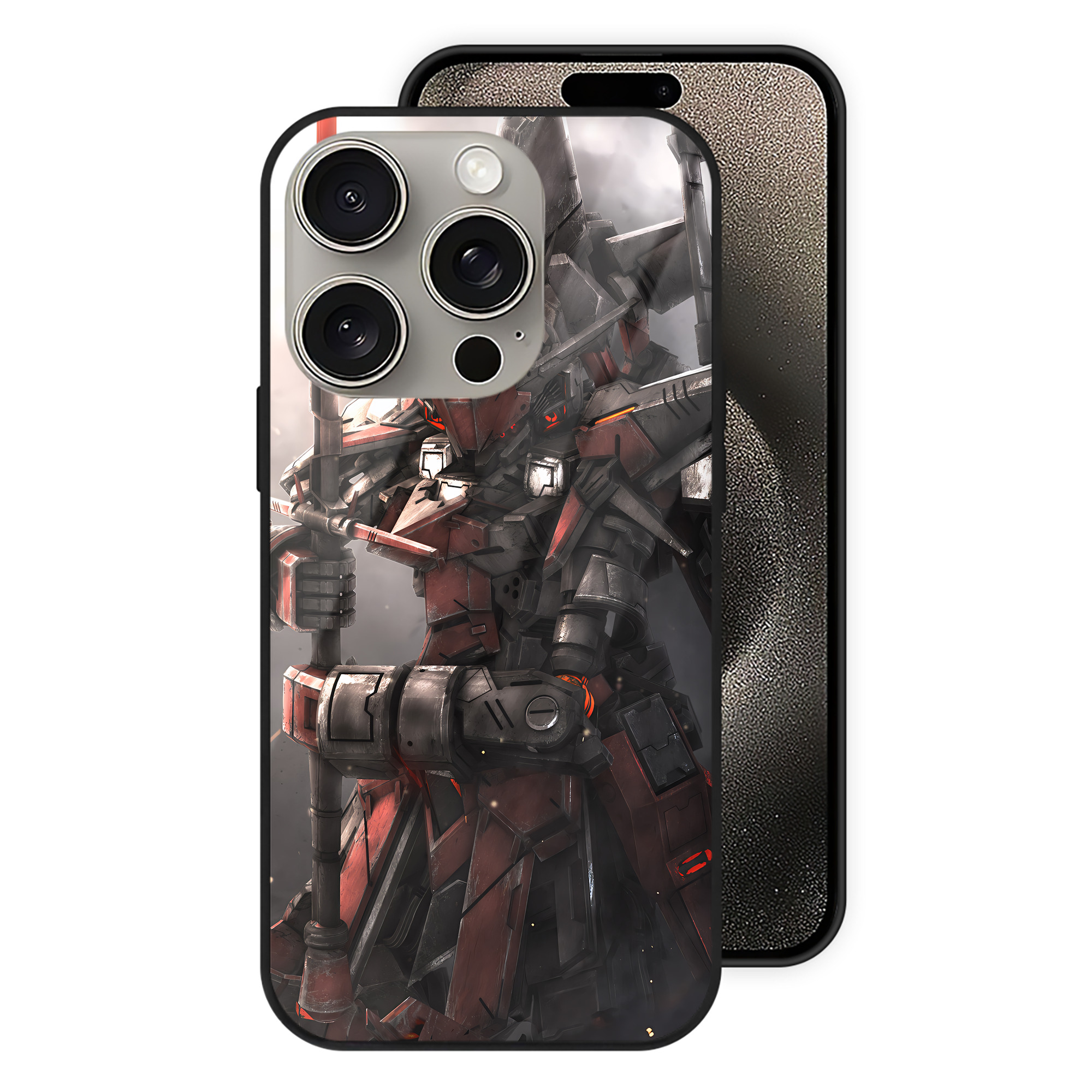 （画像用） 機動戦士ガンダム Mobile Suit Gundam 【iPhone15Pro対応】スマホケース 耐衝撃＆黄変防止 背面ガラス