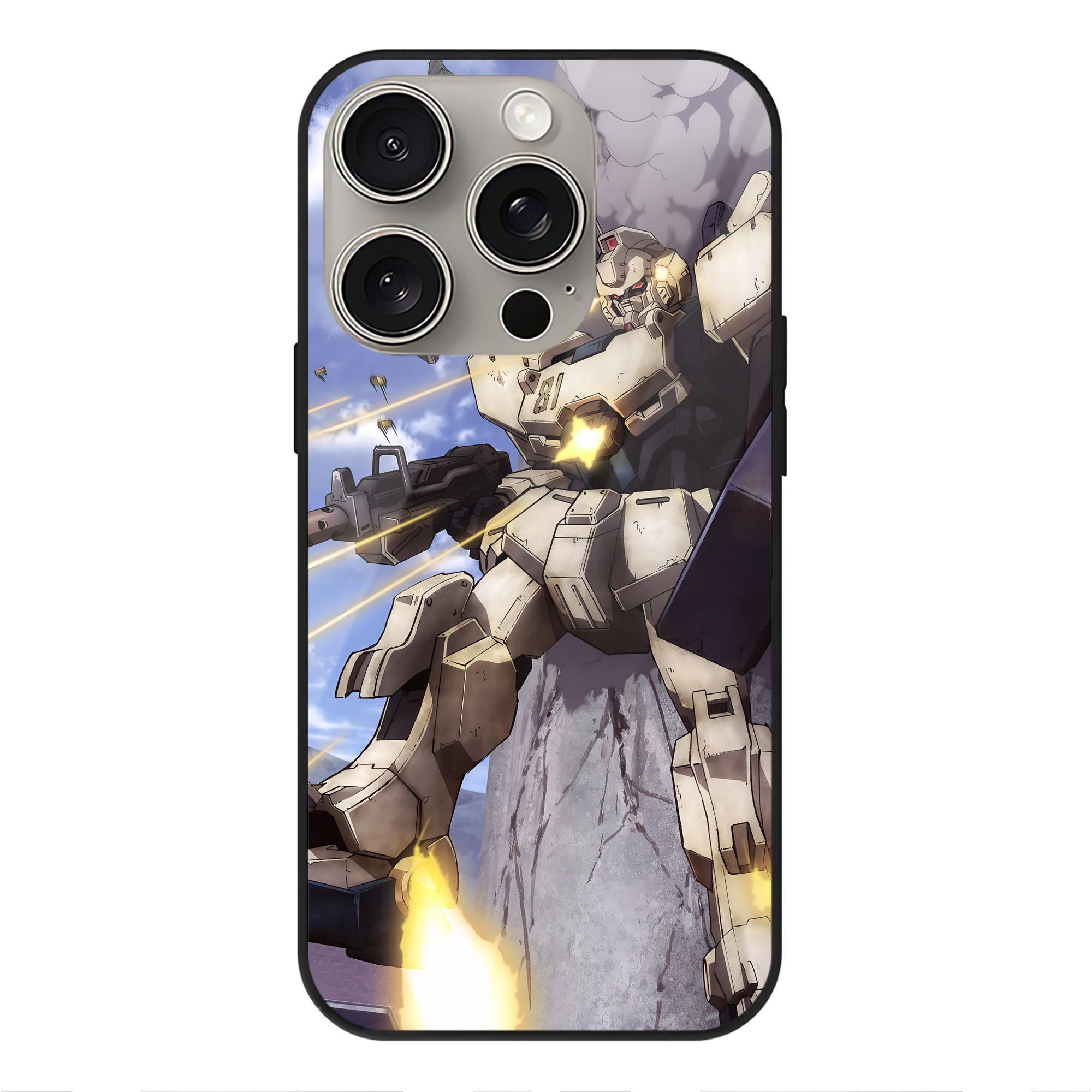 （画像用） 機動戦士ガンダム Mobile Suit Gundam 【iPhone15Pro対応】スマホケース 耐衝撃＆黄変防止 背面ガラス