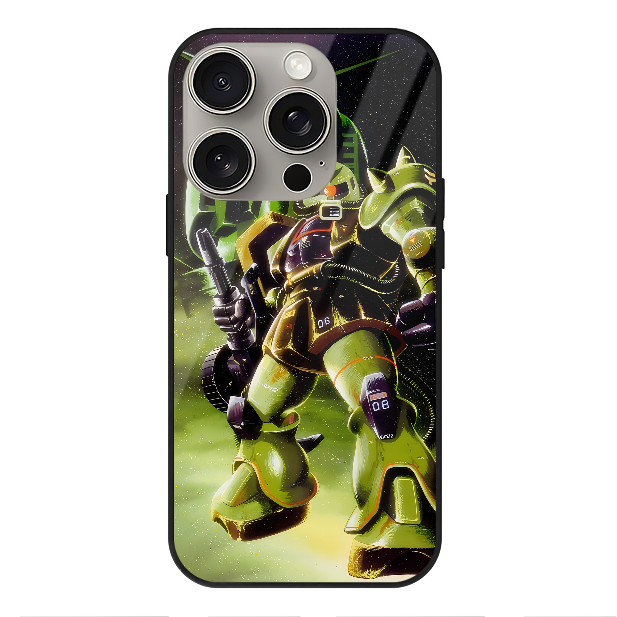 （画像用） 機動戦士ガンダム Mobile Suit Gundam 【iPhone15Pro対応】スマホケース 耐衝撃＆黄変防止 背面ガラス