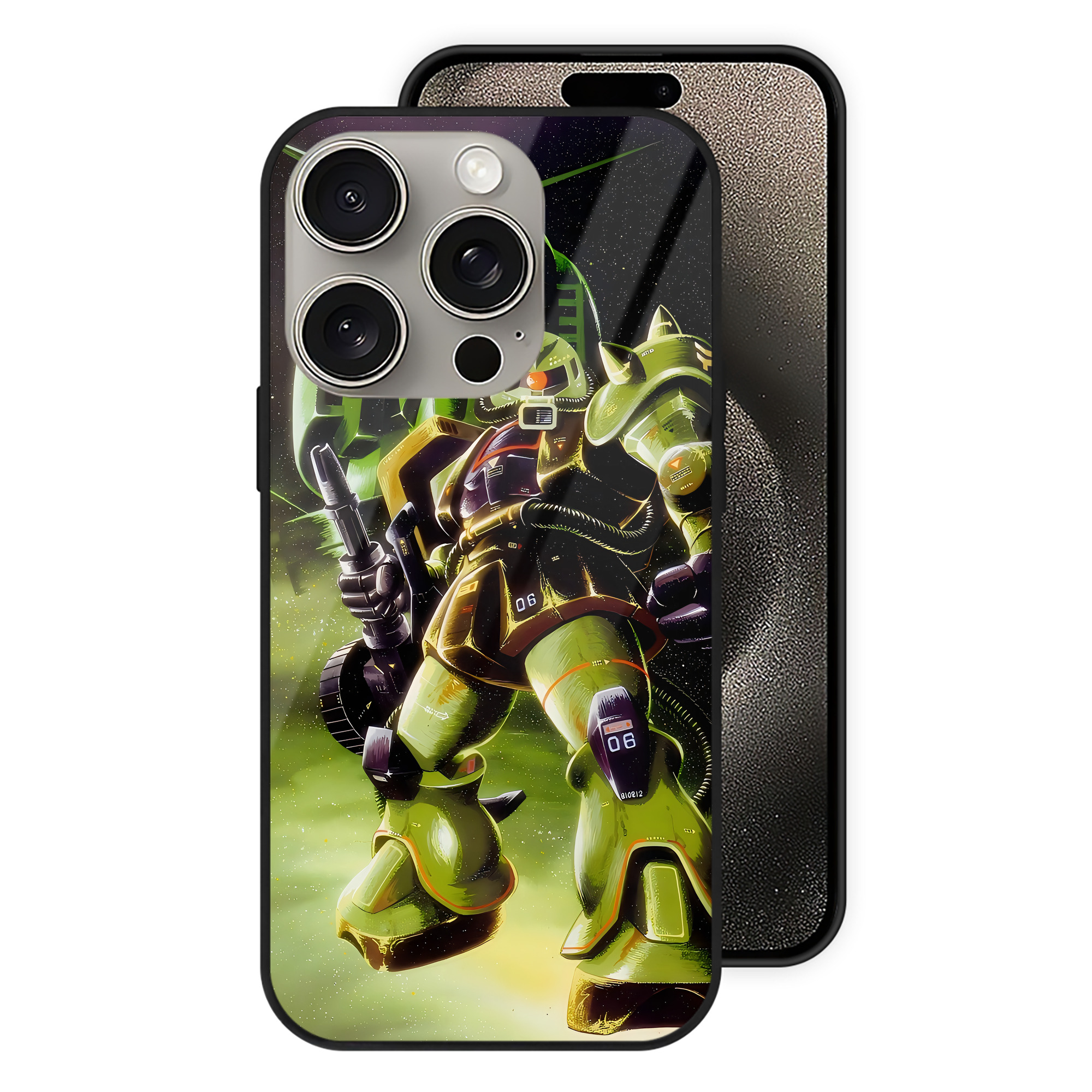 （画像用） 機動戦士ガンダム Mobile Suit Gundam 【iPhone15Pro対応】スマホケース 耐衝撃＆黄変防止 背面ガラス