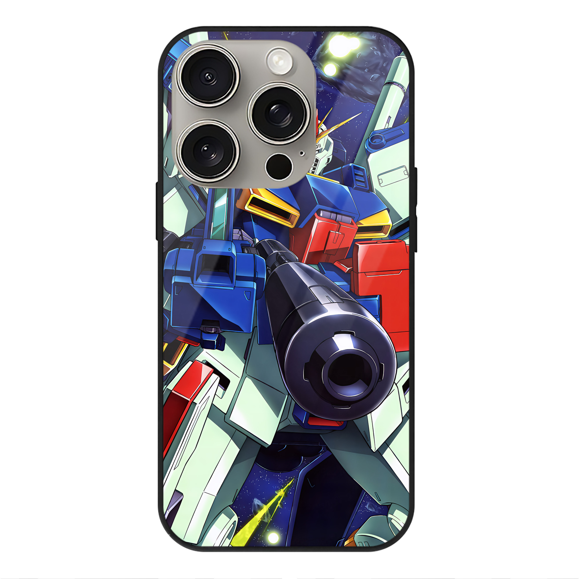 （画像用） 機動戦士ガンダム Mobile Suit Gundam 【iPhone15Pro対応】スマホケース 耐衝撃＆黄変防止 背面ガラス