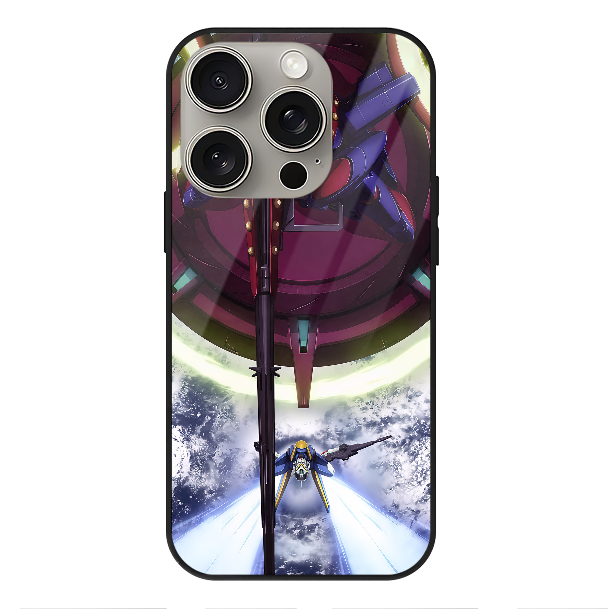 （画像用） 機動戦士ガンダム Mobile Suit Gundam 【iPhone15Pro対応】スマホケース 耐衝撃＆黄変防止 背面ガラス