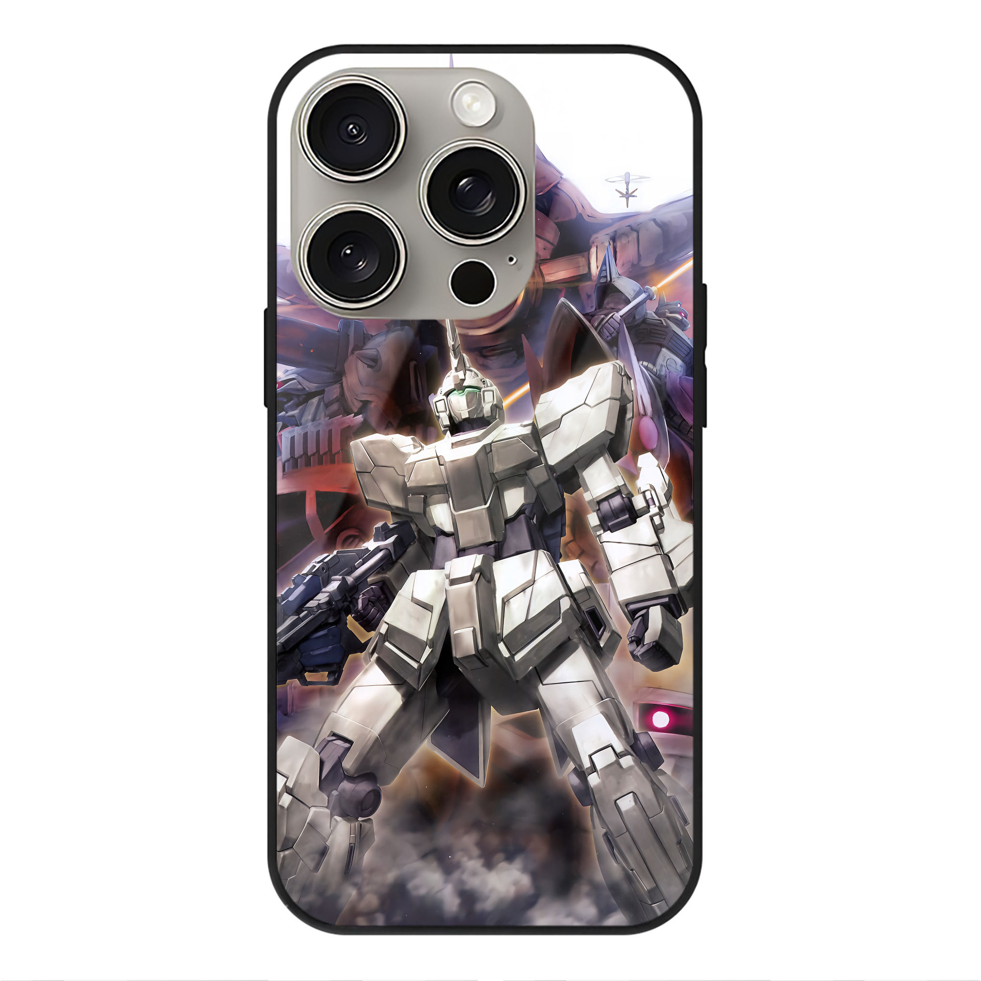 （画像用） 機動戦士ガンダム Mobile Suit Gundam 【iPhone15Pro対応】スマホケース 耐衝撃＆黄変防止 背面ガラス