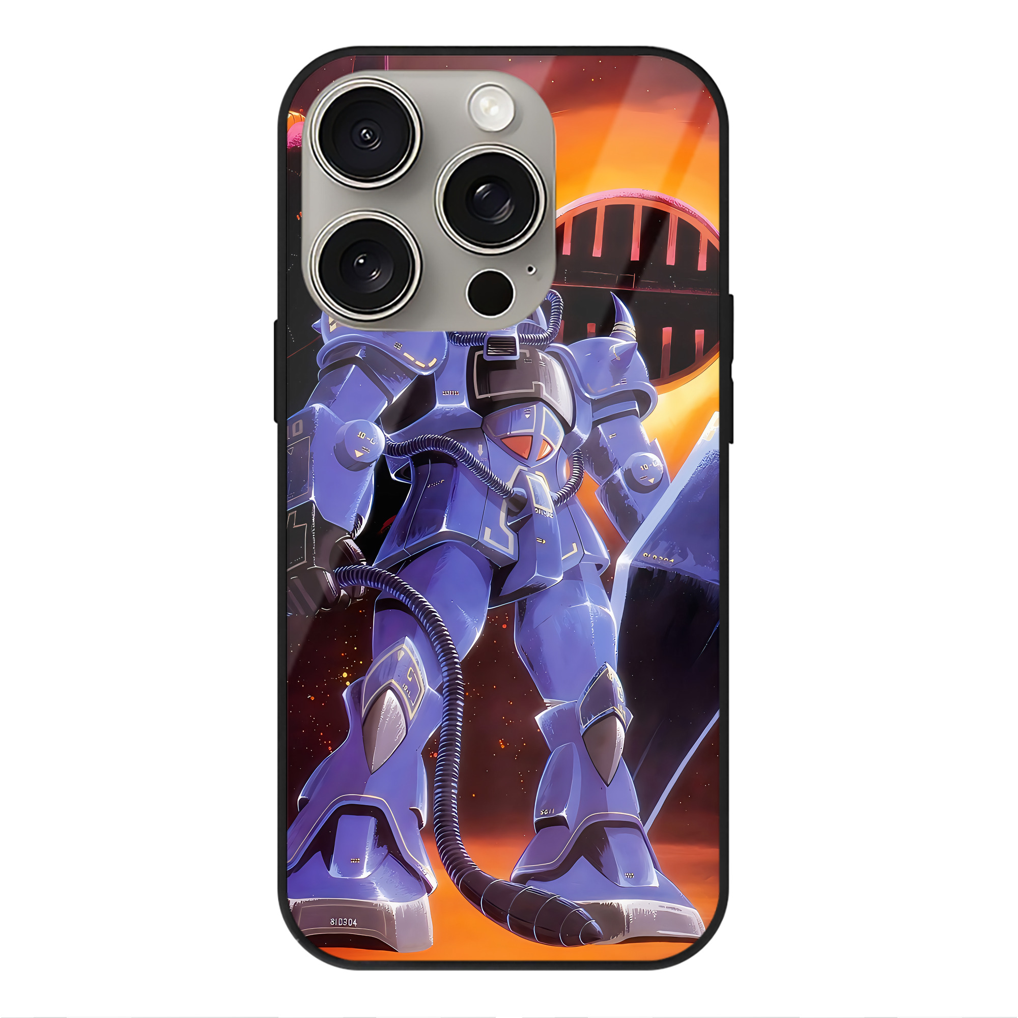 （画像用） 機動戦士ガンダム Mobile Suit Gundam 【iPhone15Pro対応】スマホケース 耐衝撃＆黄変防止 背面ガラス
