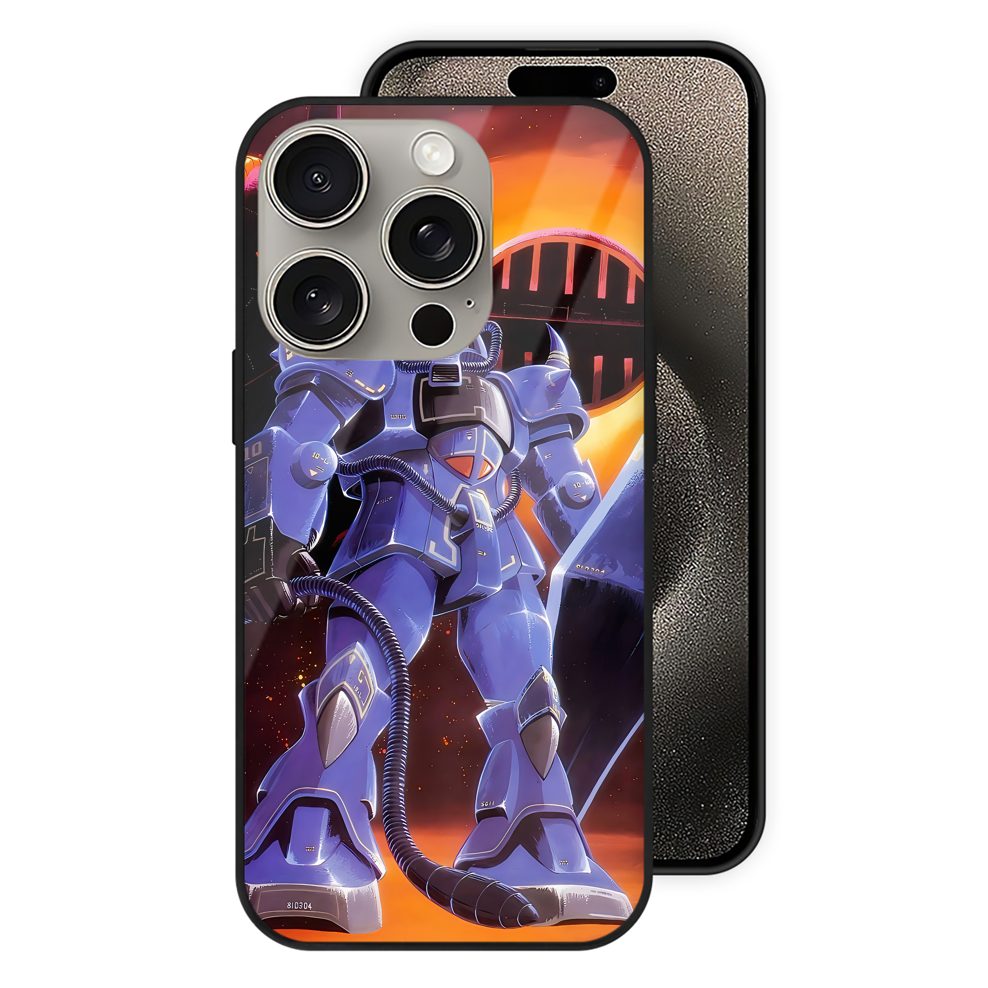 （画像用） 機動戦士ガンダム Mobile Suit Gundam 【iPhone15Pro対応】スマホケース 耐衝撃＆黄変防止 背面ガラス