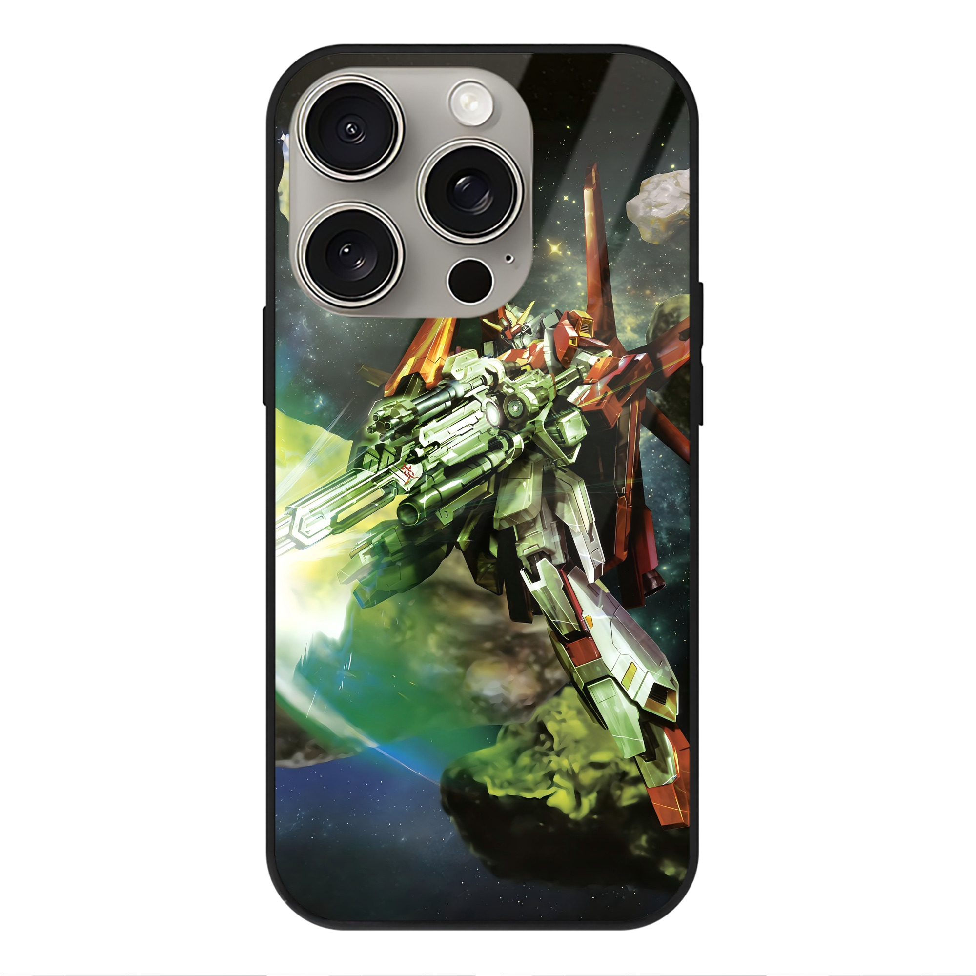 （画像用） 機動戦士ガンダム Mobile Suit Gundam 【iPhone15Pro対応】スマホケース 耐衝撃＆黄変防止 背面ガラス