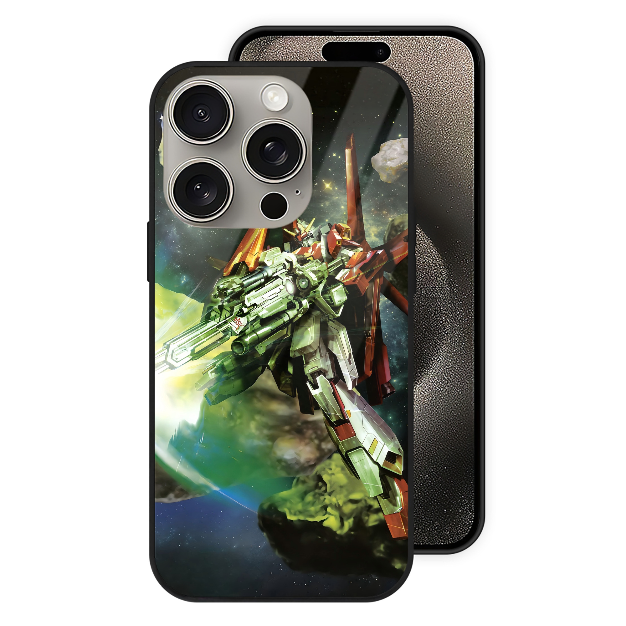 （画像用） 機動戦士ガンダム Mobile Suit Gundam 【iPhone15Pro対応】スマホケース 耐衝撃＆黄変防止 背面ガラス