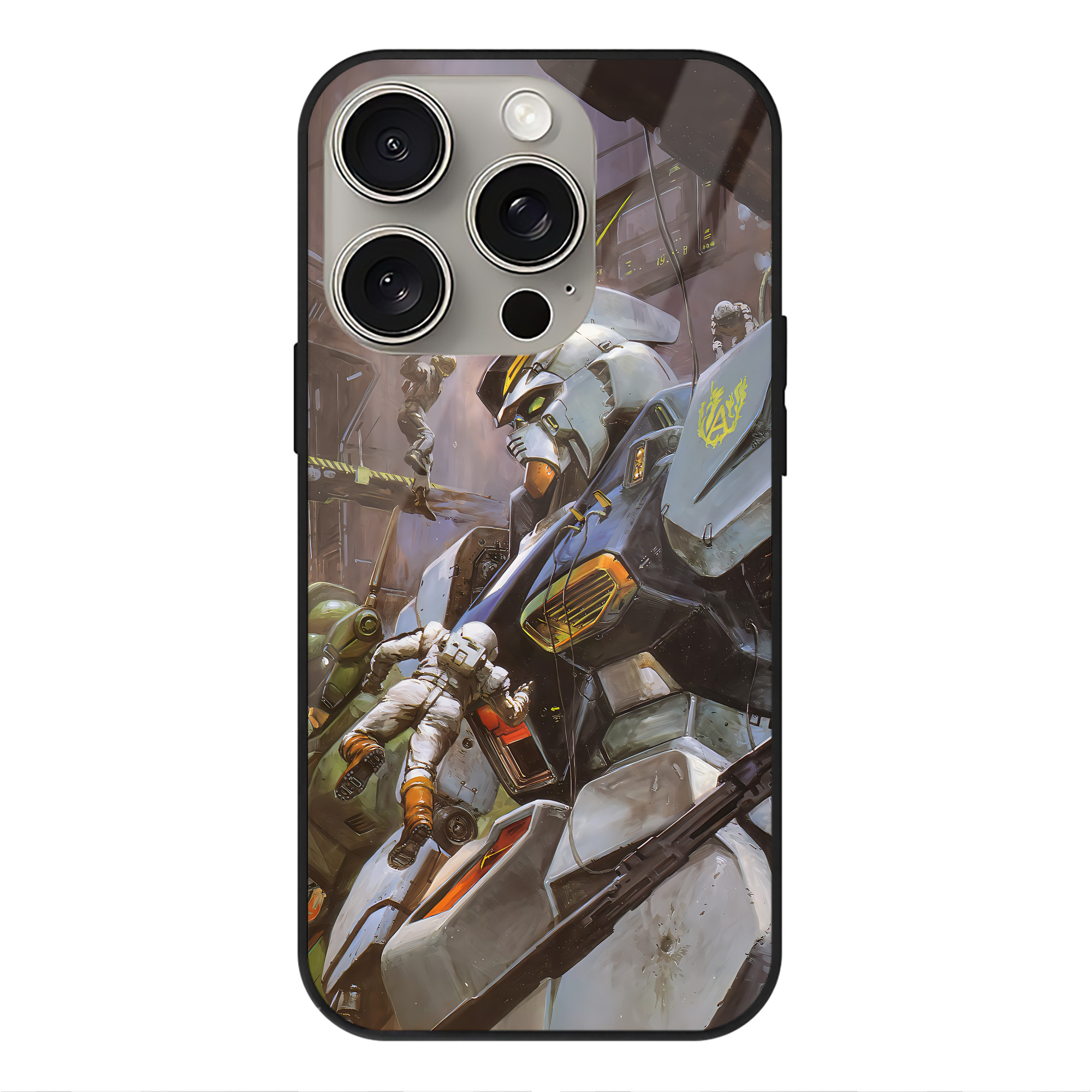 （画像用） 機動戦士ガンダム Mobile Suit Gundam 【iPhone15Pro対応】スマホケース 耐衝撃＆黄変防止 背面ガラス