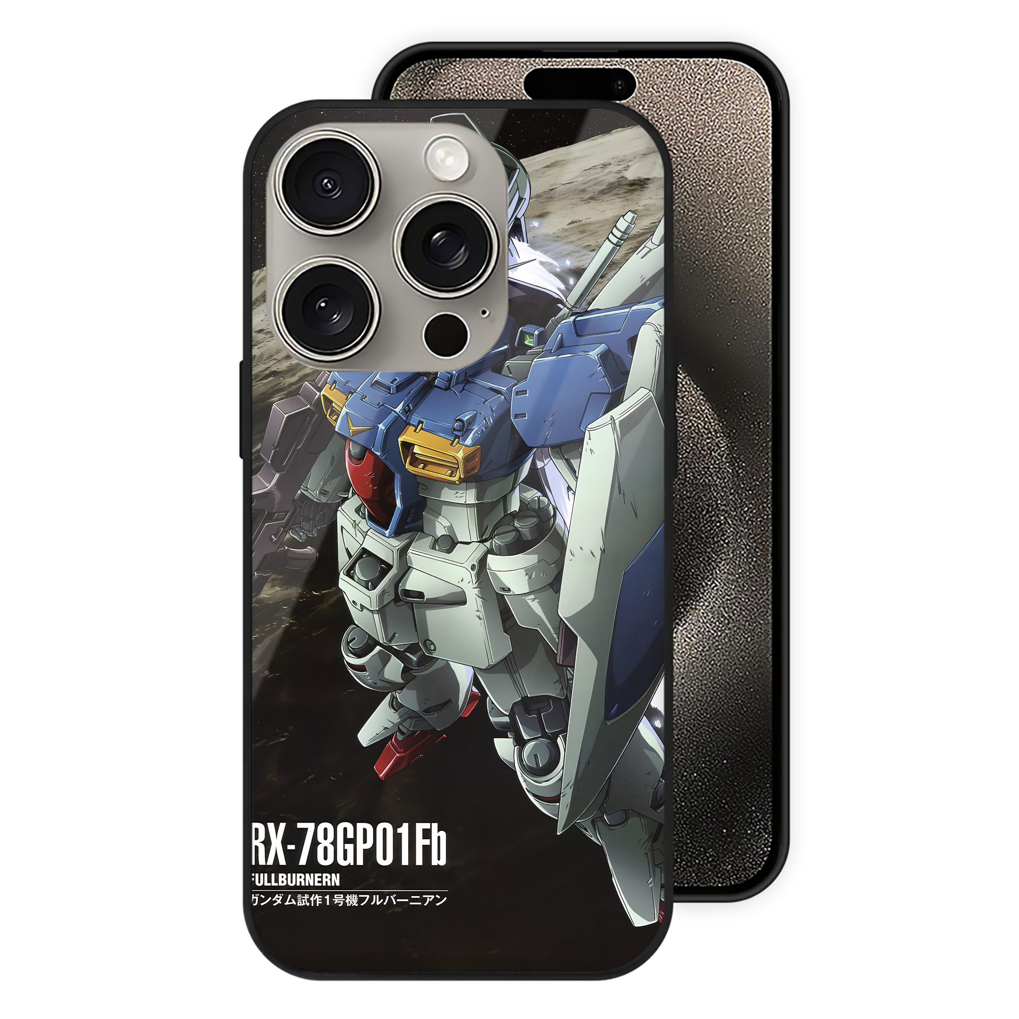（画像用） 機動戦士ガンダム Mobile Suit Gundam 【iPhone15Pro対応】スマホケース 耐衝撃＆黄変防止 背面ガラス