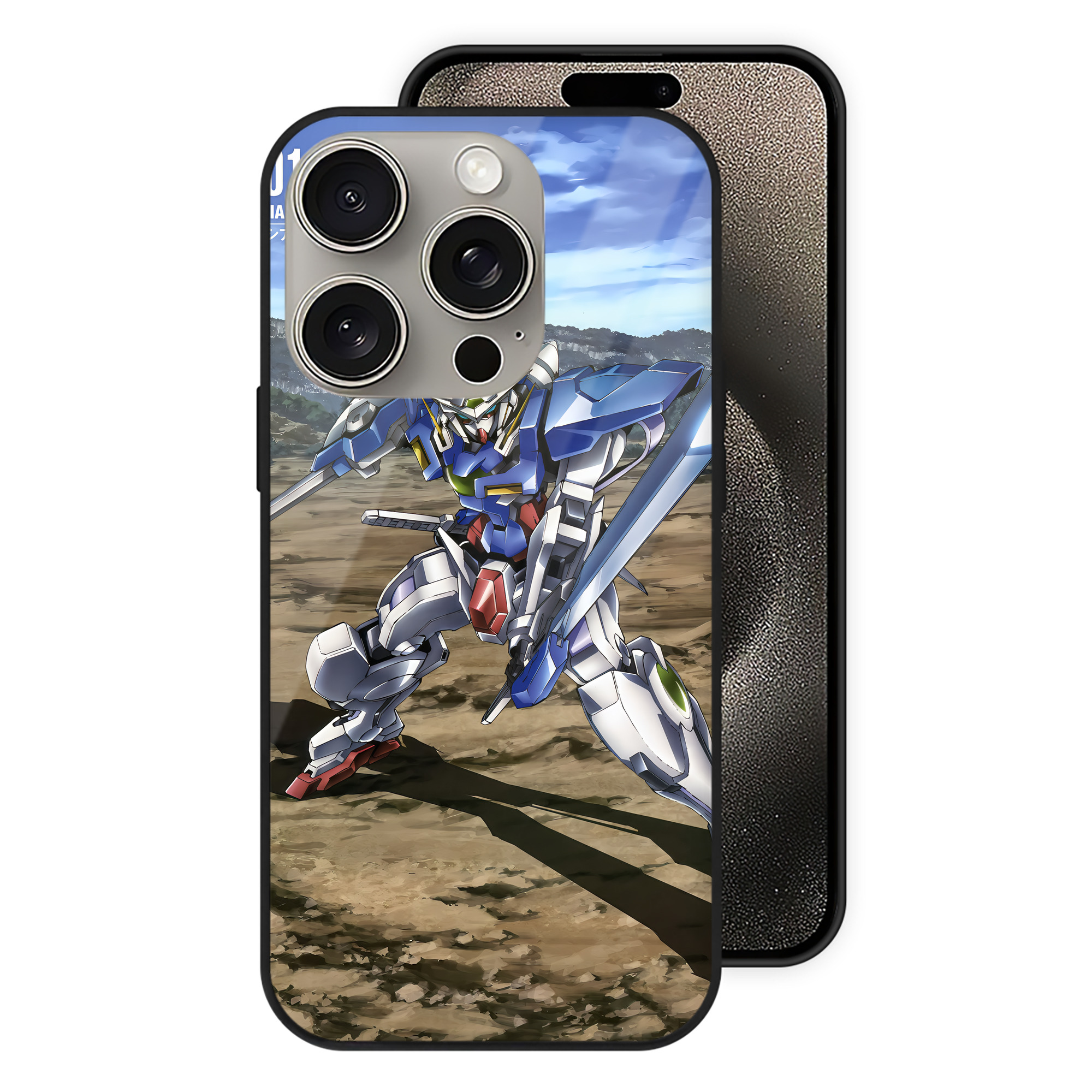 （画像用） 機動戦士ガンダム Mobile Suit Gundam 【iPhone15Pro対応】スマホケース 耐衝撃＆黄変防止 背面ガラス