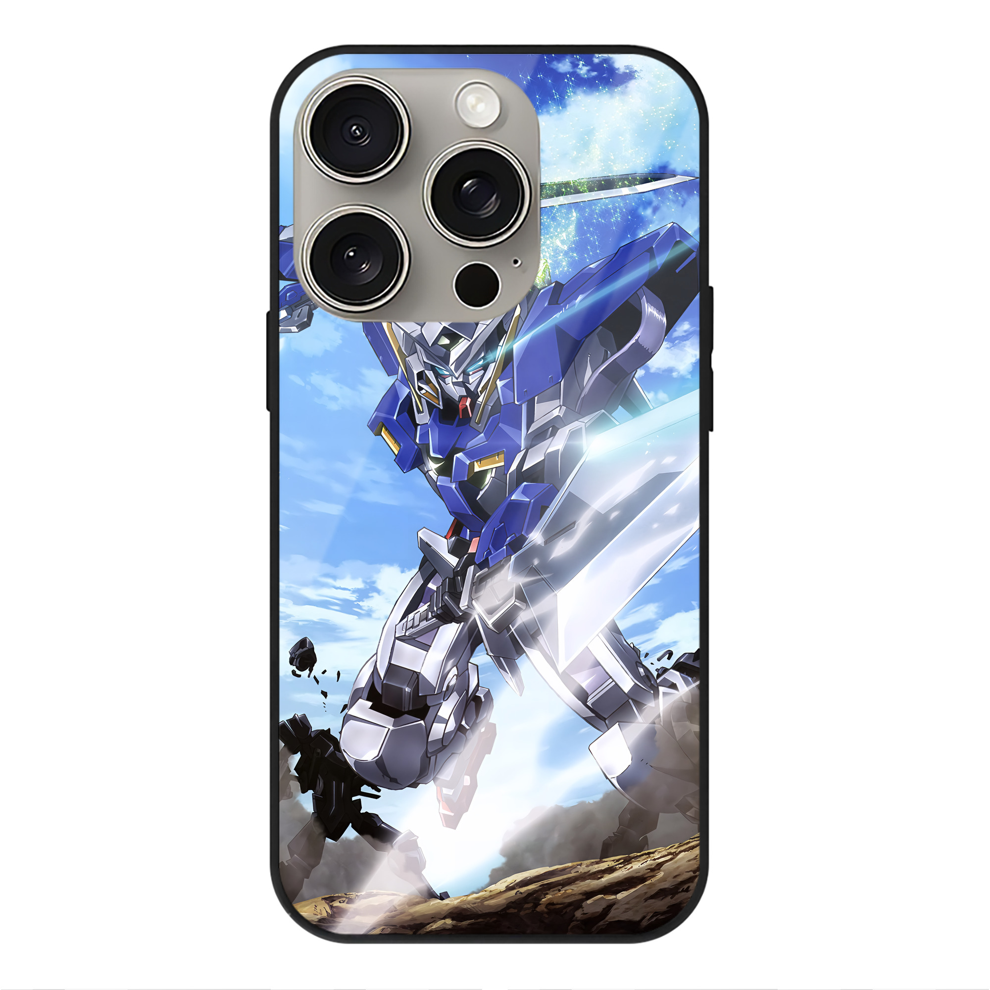 （画像用） 機動戦士ガンダム Mobile Suit Gundam 【iPhone15Pro対応】スマホケース 耐衝撃＆黄変防止 背面ガラス