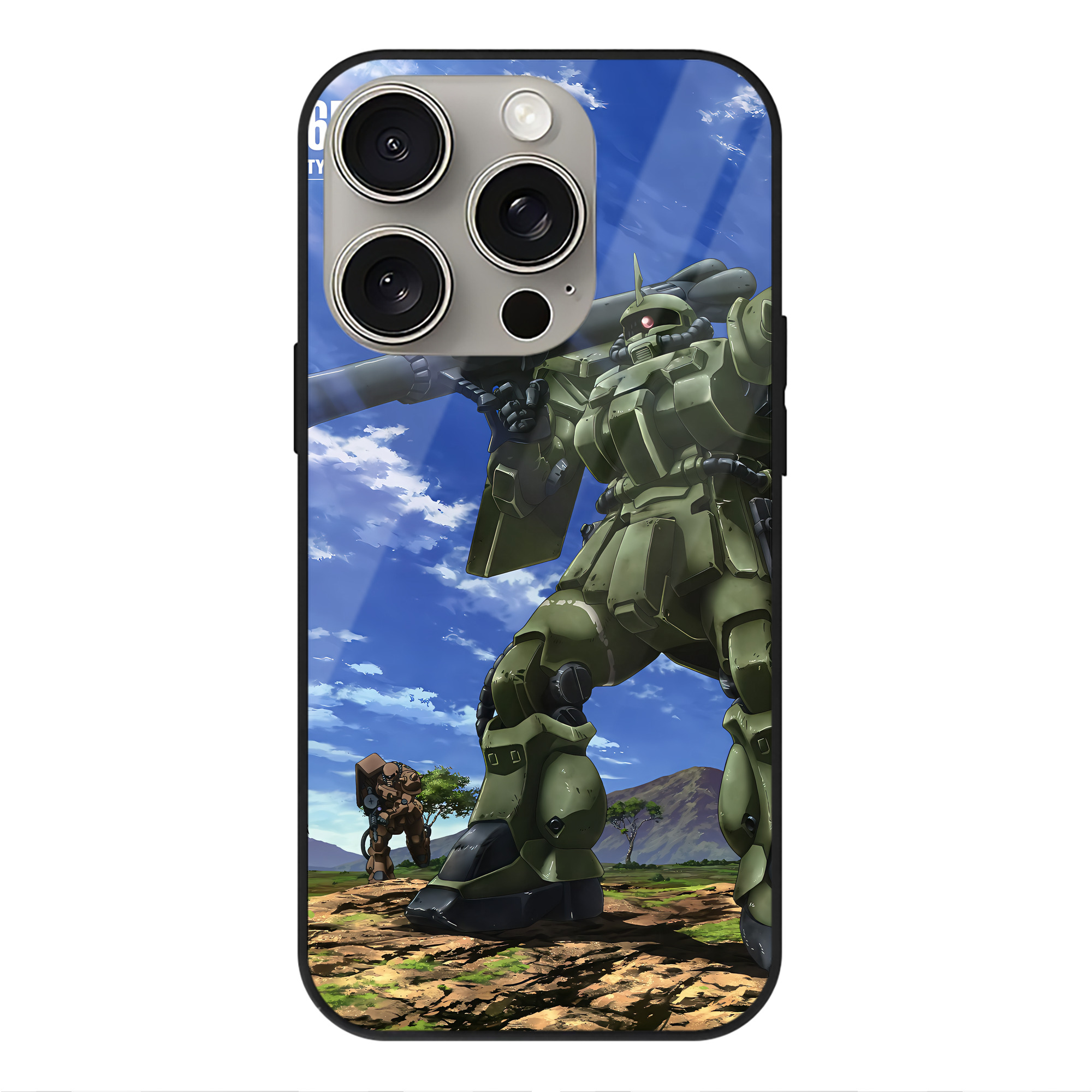 （画像用） 機動戦士ガンダム Mobile Suit Gundam 【iPhone15Pro対応】スマホケース 耐衝撃＆黄変防止 背面ガラス