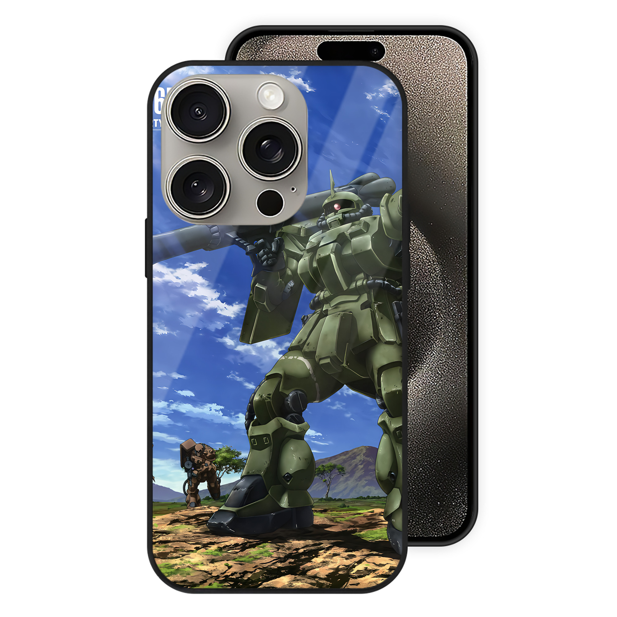 （画像用） 機動戦士ガンダム Mobile Suit Gundam 【iPhone15Pro対応】スマホケース 耐衝撃＆黄変防止 背面ガラス