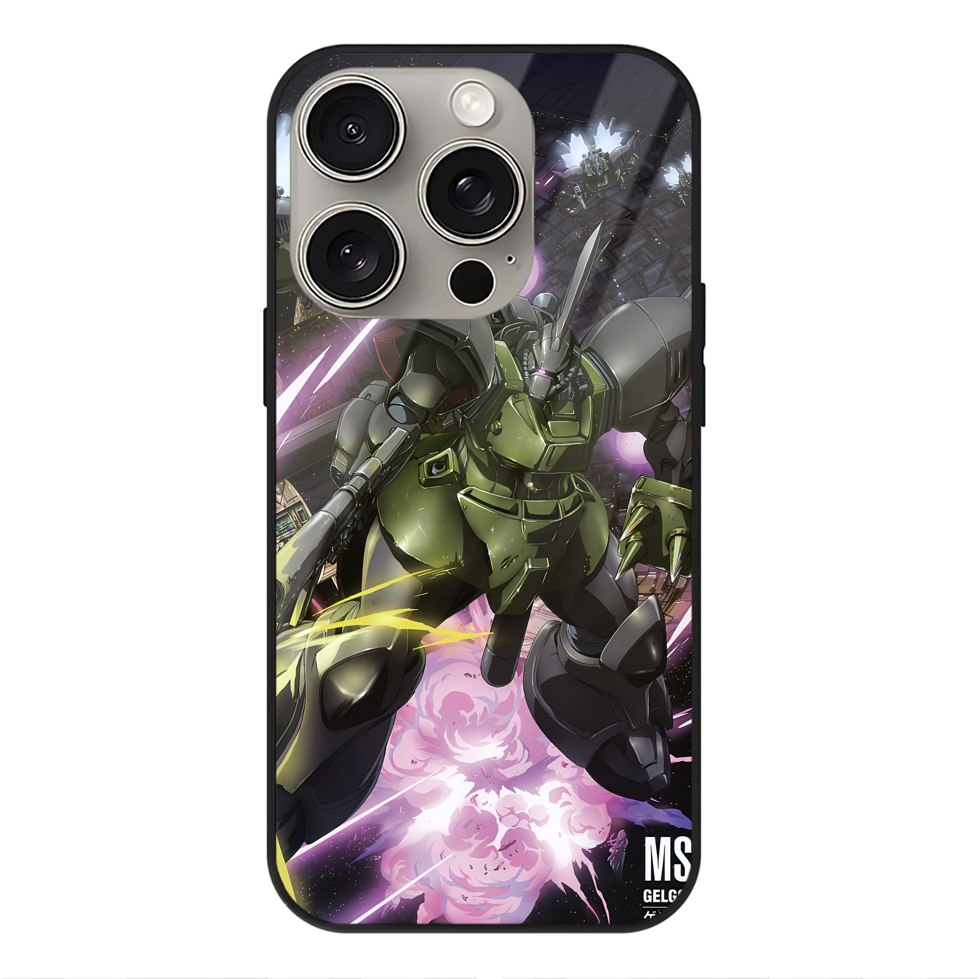 （画像用） 機動戦士ガンダム Mobile Suit Gundam 【iPhone15Pro対応】スマホケース 耐衝撃＆黄変防止 背面ガラス