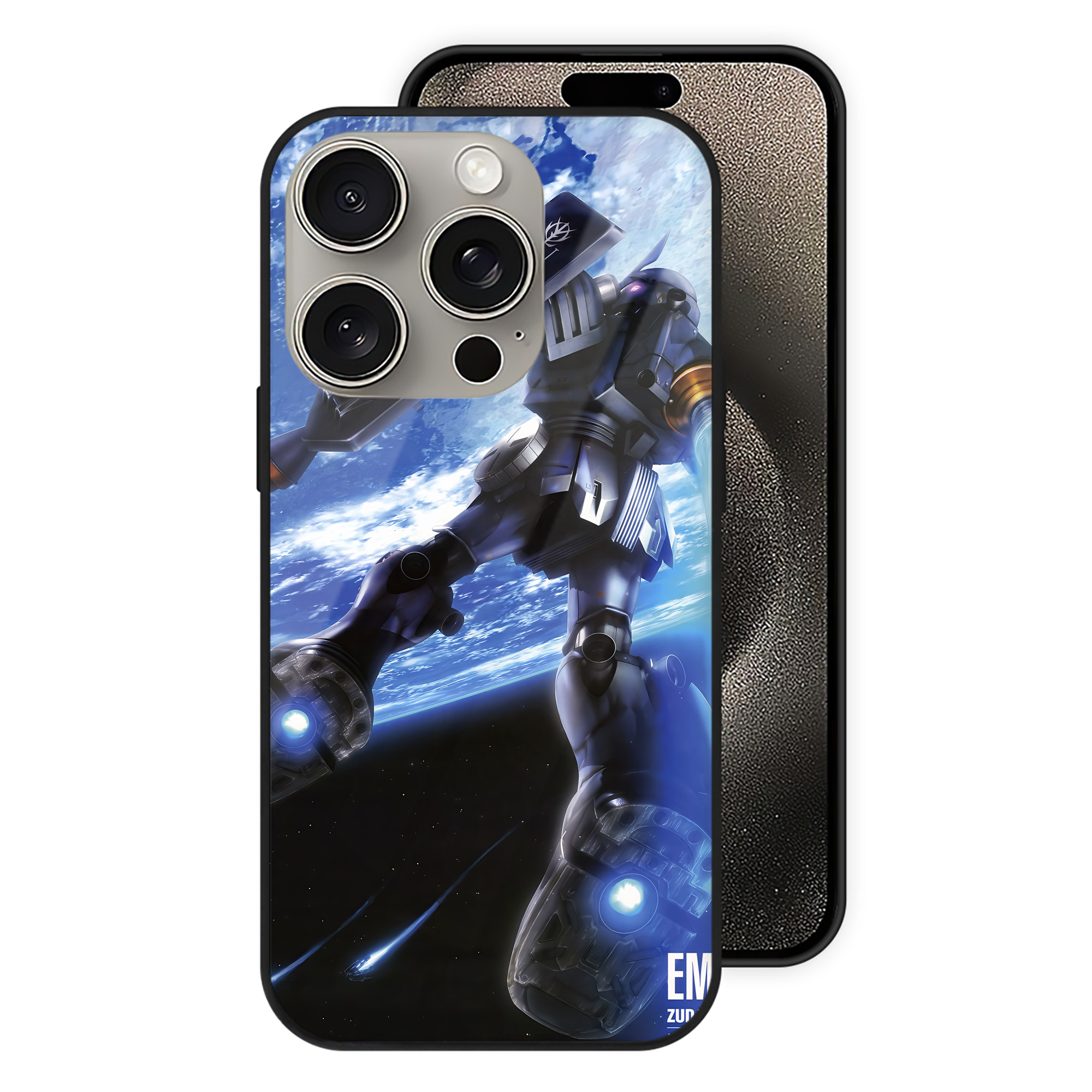 （画像用） 機動戦士ガンダム Mobile Suit Gundam 【iPhone15Pro対応】スマホケース 耐衝撃＆黄変防止 背面ガラス