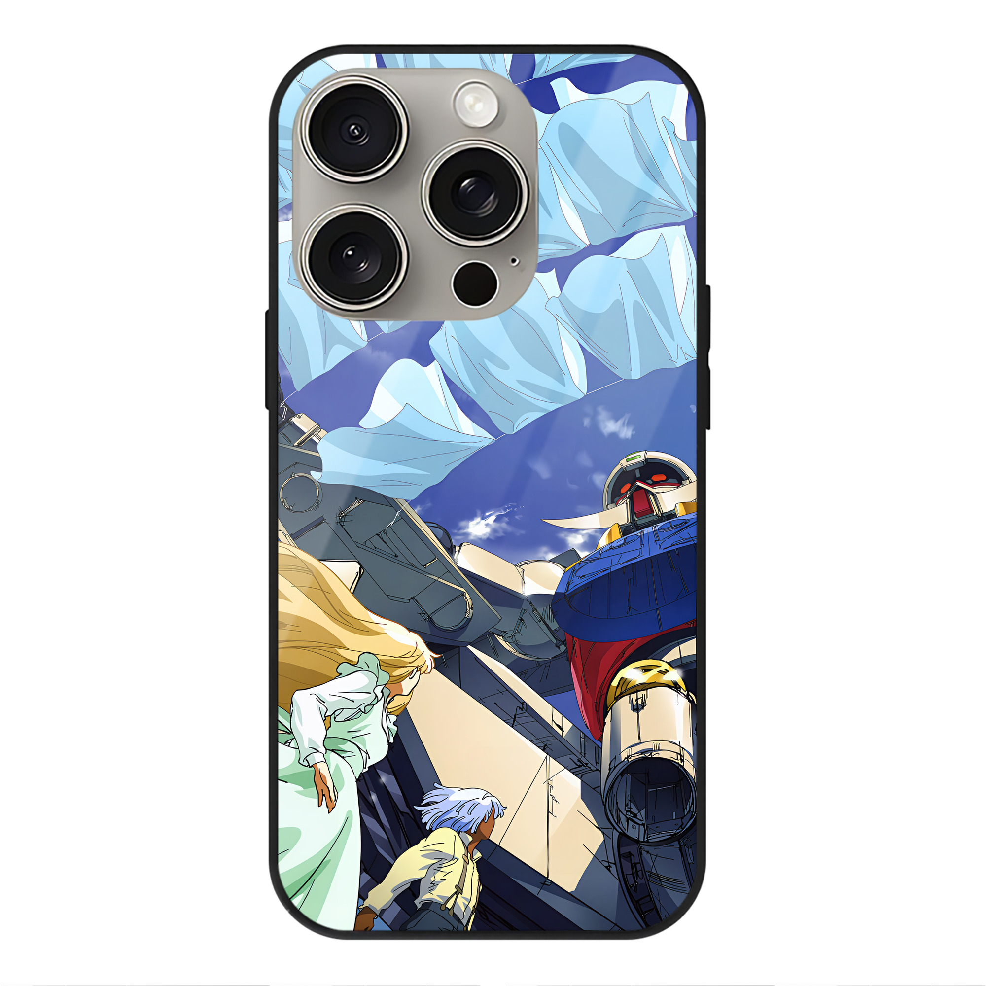 （画像用） 機動戦士ガンダム Mobile Suit Gundam 【iPhone15Pro対応】スマホケース 耐衝撃＆黄変防止 背面ガラス