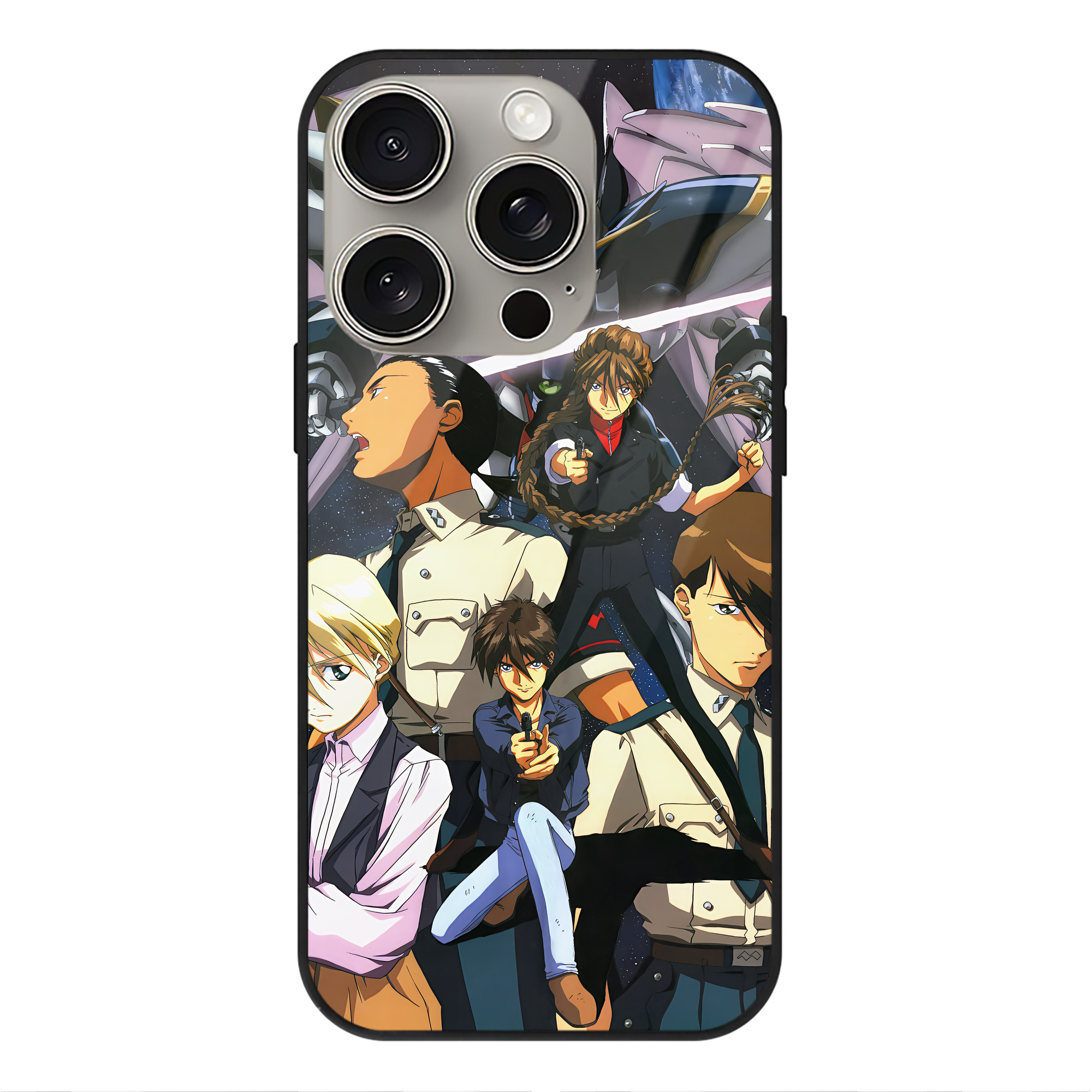 （画像用） 機動戦士ガンダム Mobile Suit Gundam 【iPhone15Pro対応】スマホケース 耐衝撃＆黄変防止 背面ガラス