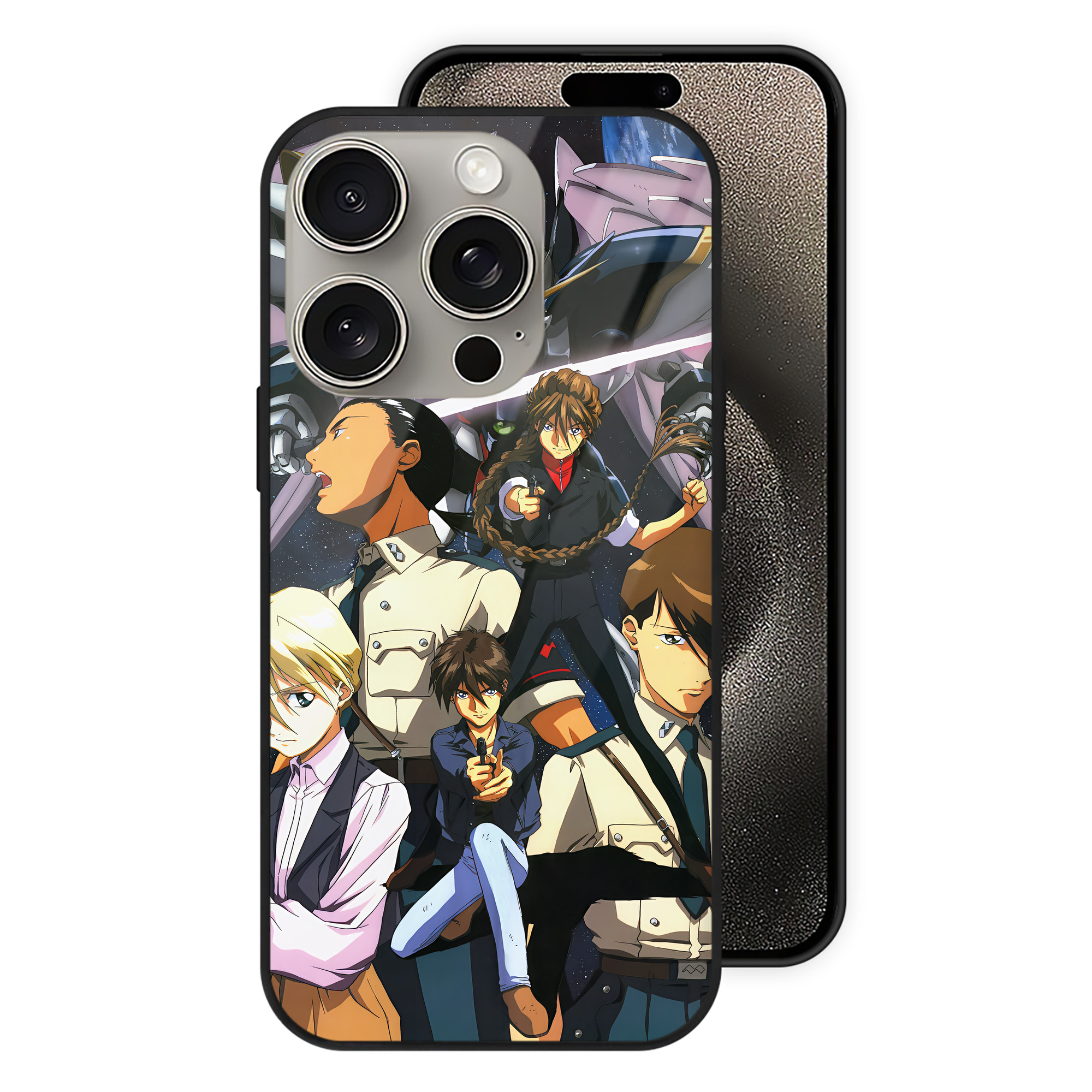 （画像用） 機動戦士ガンダム Mobile Suit Gundam 【iPhone15Pro対応】スマホケース 耐衝撃＆黄変防止 背面ガラス