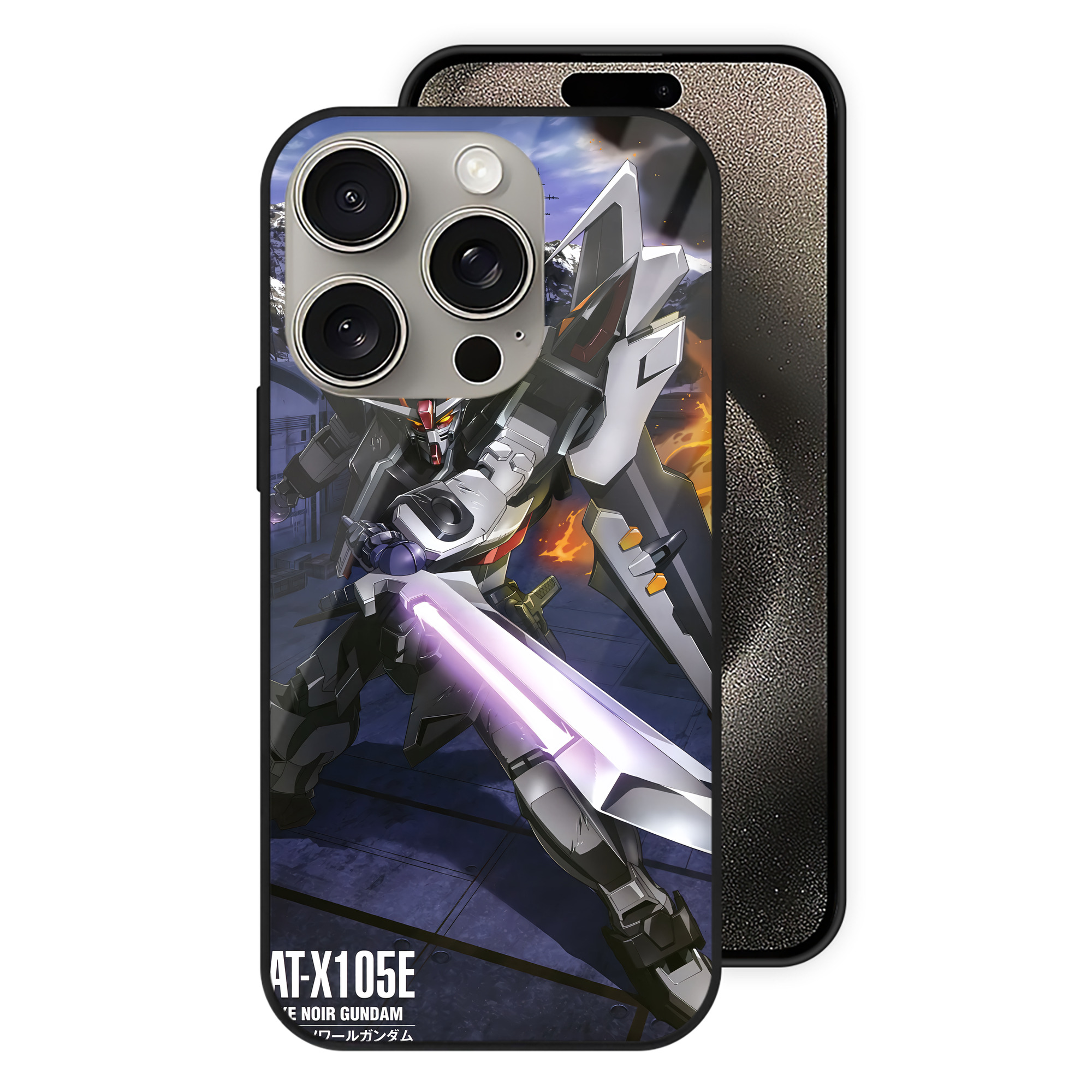 （画像用） 機動戦士ガンダム Mobile Suit Gundam 【iPhone15Pro対応】スマホケース 耐衝撃＆黄変防止 背面ガラス