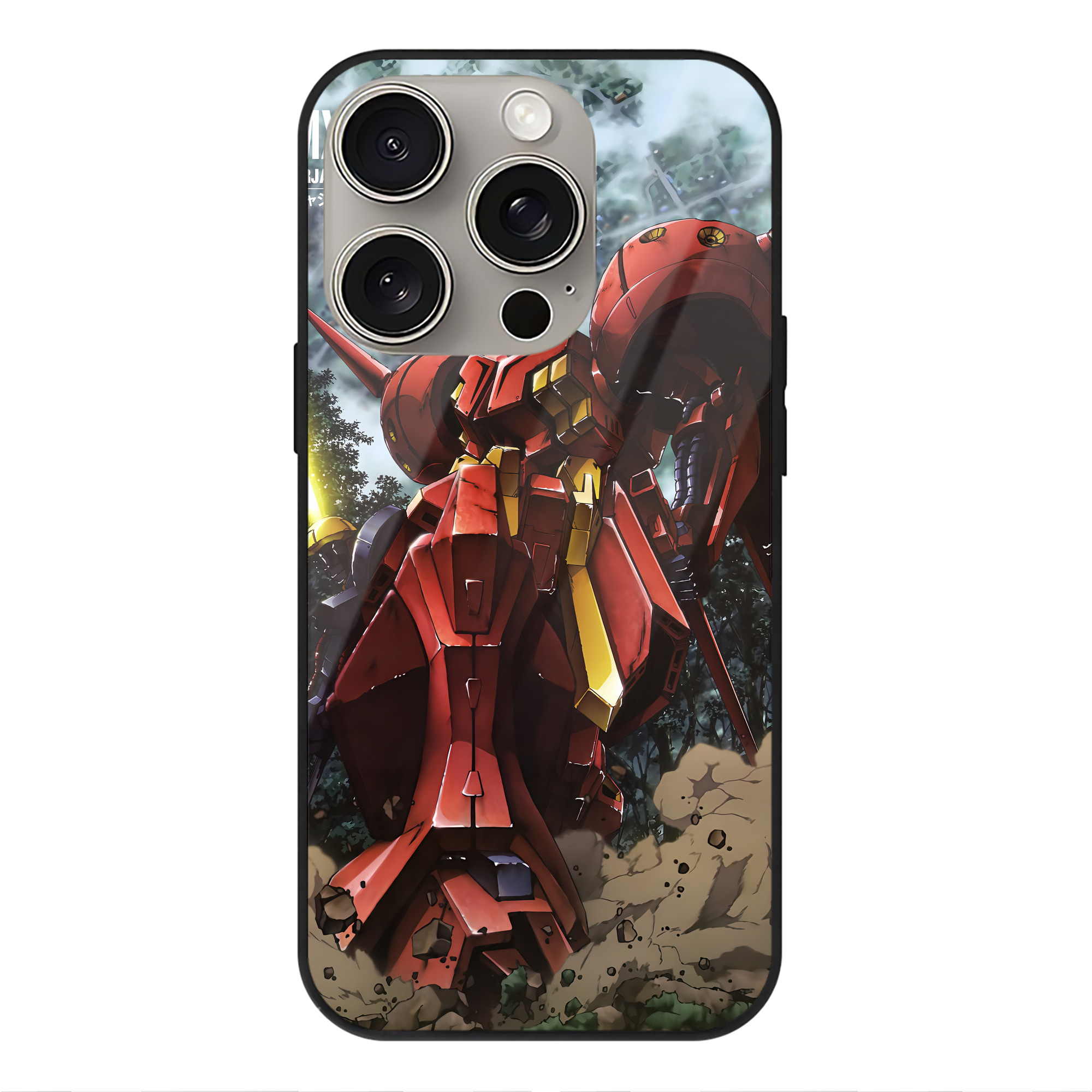 （画像用） 機動戦士ガンダム Mobile Suit Gundam 【iPhone15Pro対応】スマホケース 耐衝撃＆黄変防止 背面ガラス