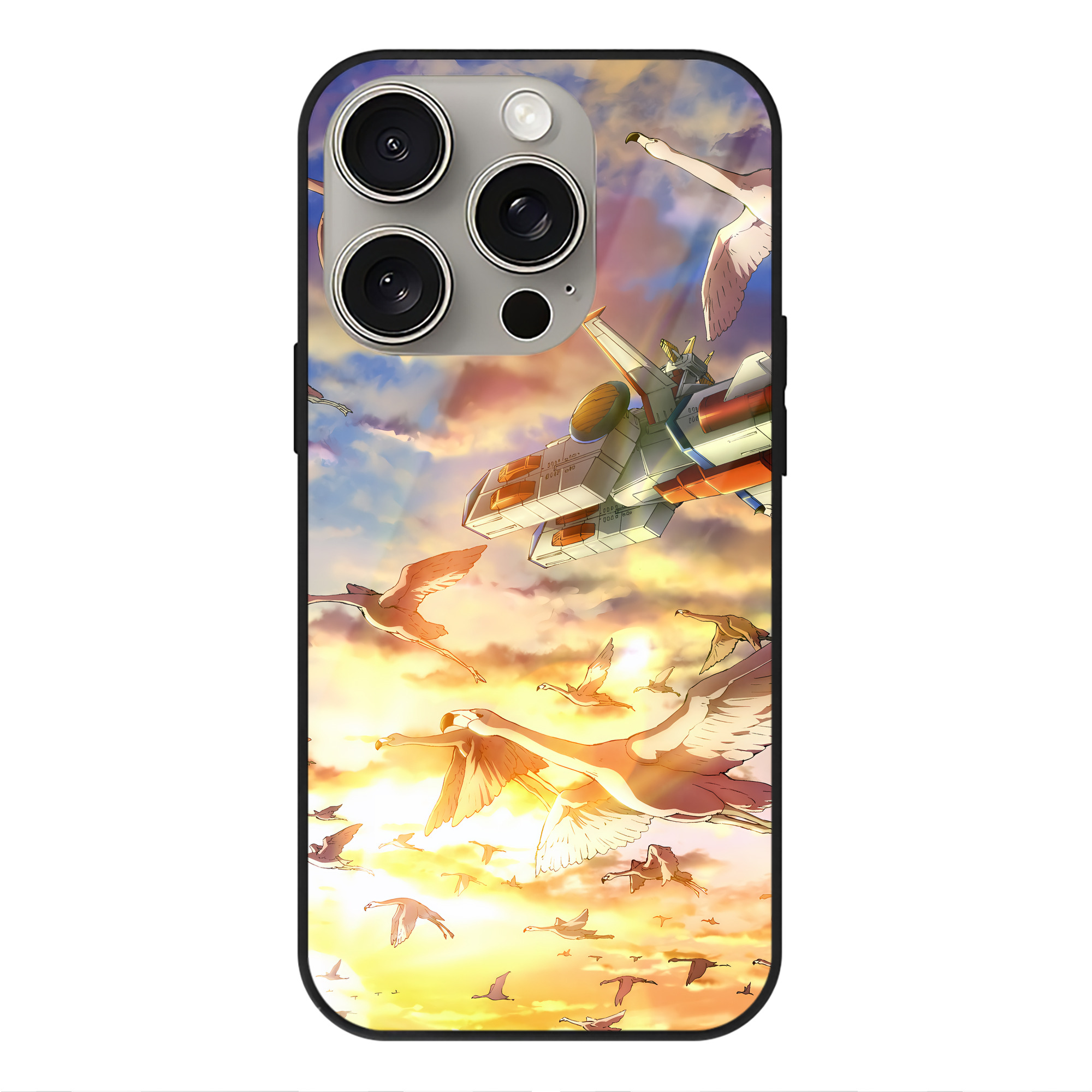 （画像用） 機動戦士ガンダム Mobile Suit Gundam 【iPhone15Pro対応】スマホケース 耐衝撃＆黄変防止 背面ガラス