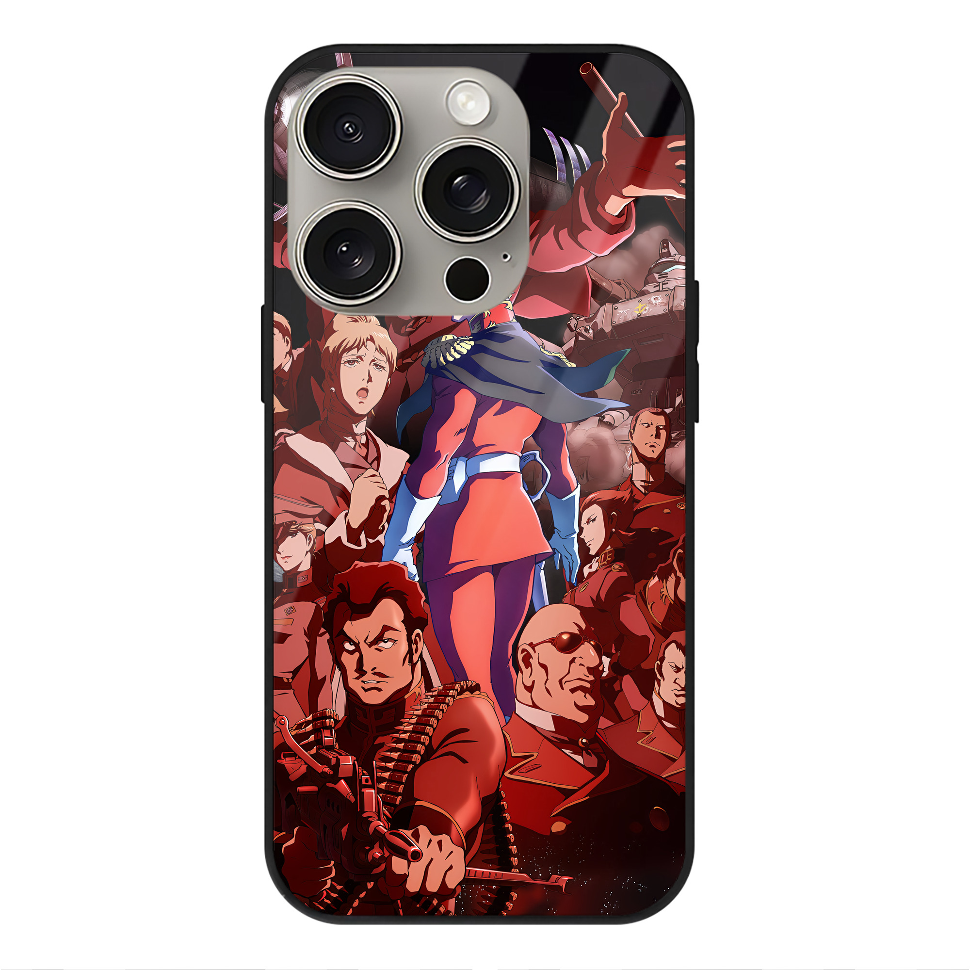 （画像用） 機動戦士ガンダム Mobile Suit Gundam 【iPhone15Pro対応】スマホケース 耐衝撃＆黄変防止 背面ガラス