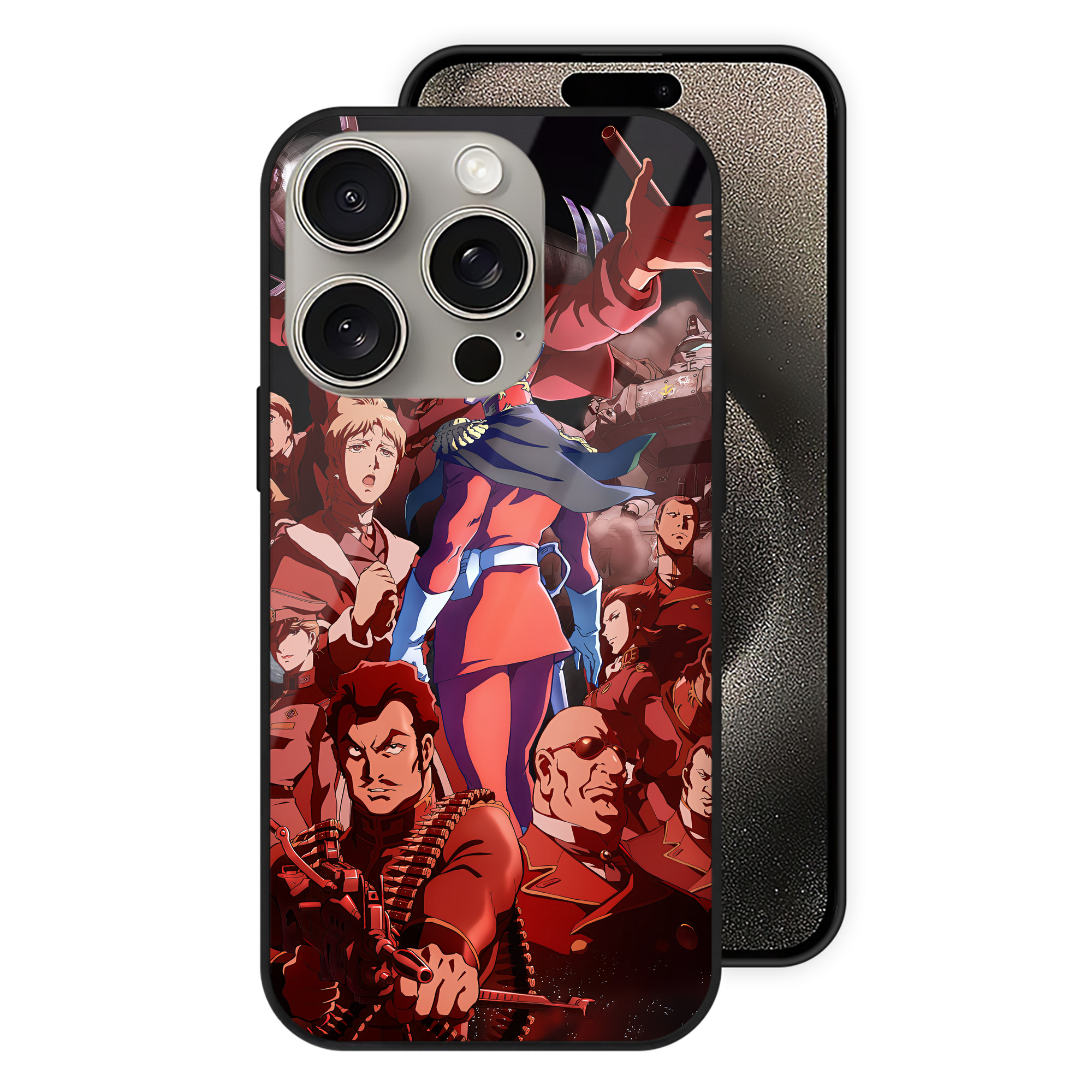 （画像用） 機動戦士ガンダム Mobile Suit Gundam 【iPhone15Pro対応】スマホケース 耐衝撃＆黄変防止 背面ガラス
