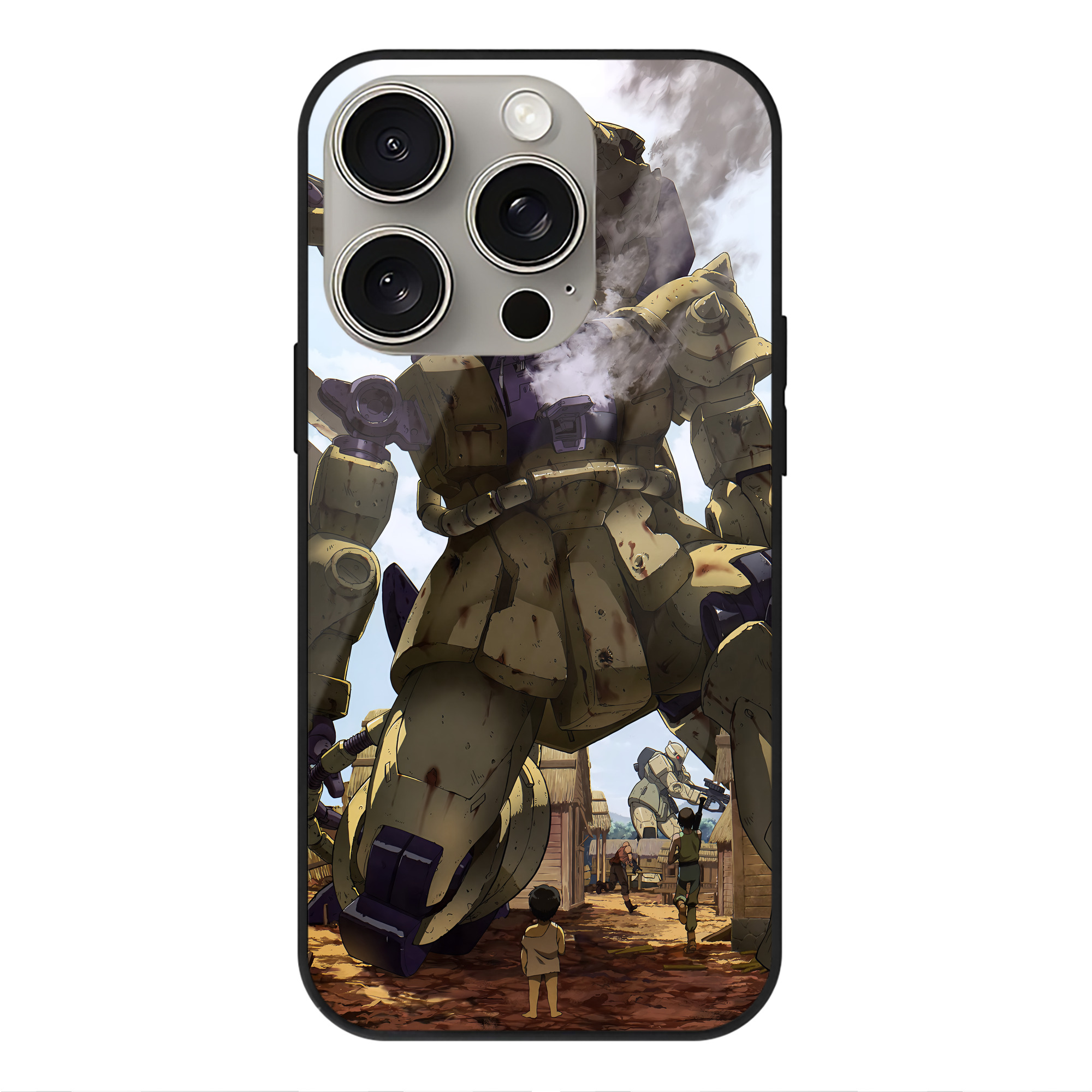 （画像用） 機動戦士ガンダム Mobile Suit Gundam 【iPhone15Pro対応】スマホケース 耐衝撃＆黄変防止 背面ガラス