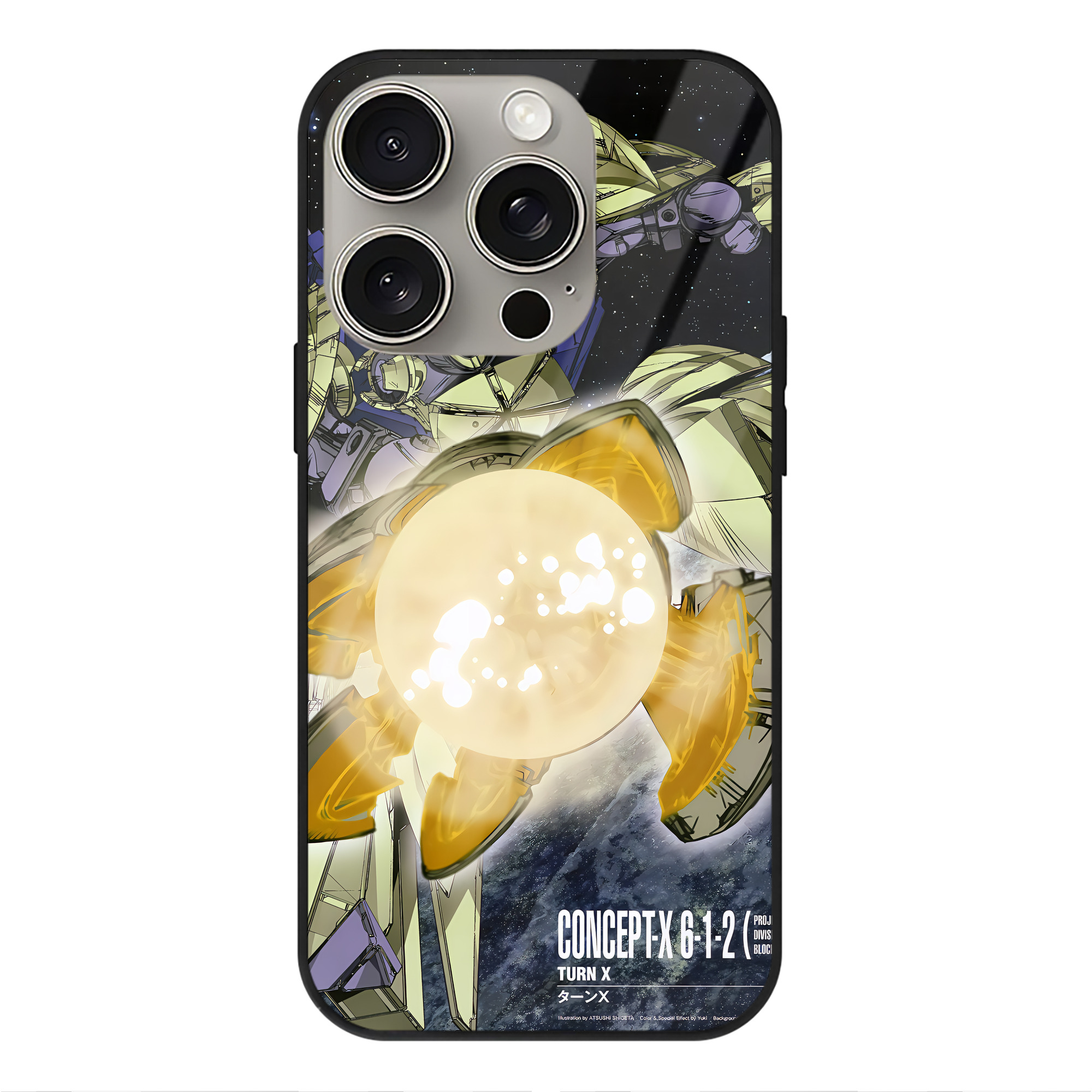 （画像用） 機動戦士ガンダム Mobile Suit Gundam 【iPhone15Pro対応】スマホケース 耐衝撃＆黄変防止 背面ガラス