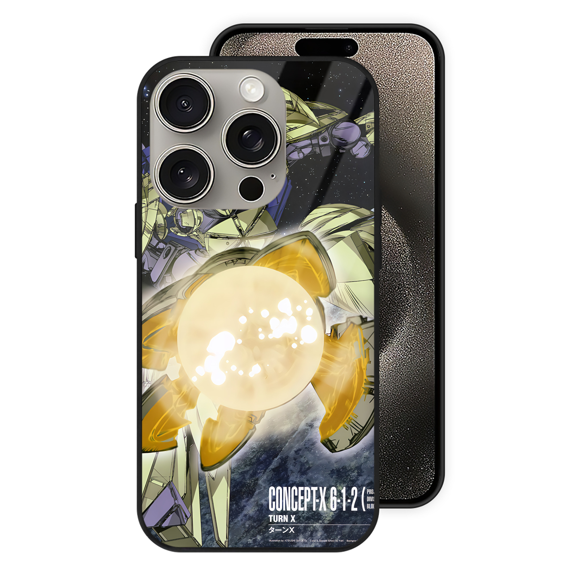 （画像用） 機動戦士ガンダム Mobile Suit Gundam 【iPhone15Pro対応】スマホケース 耐衝撃＆黄変防止 背面ガラス