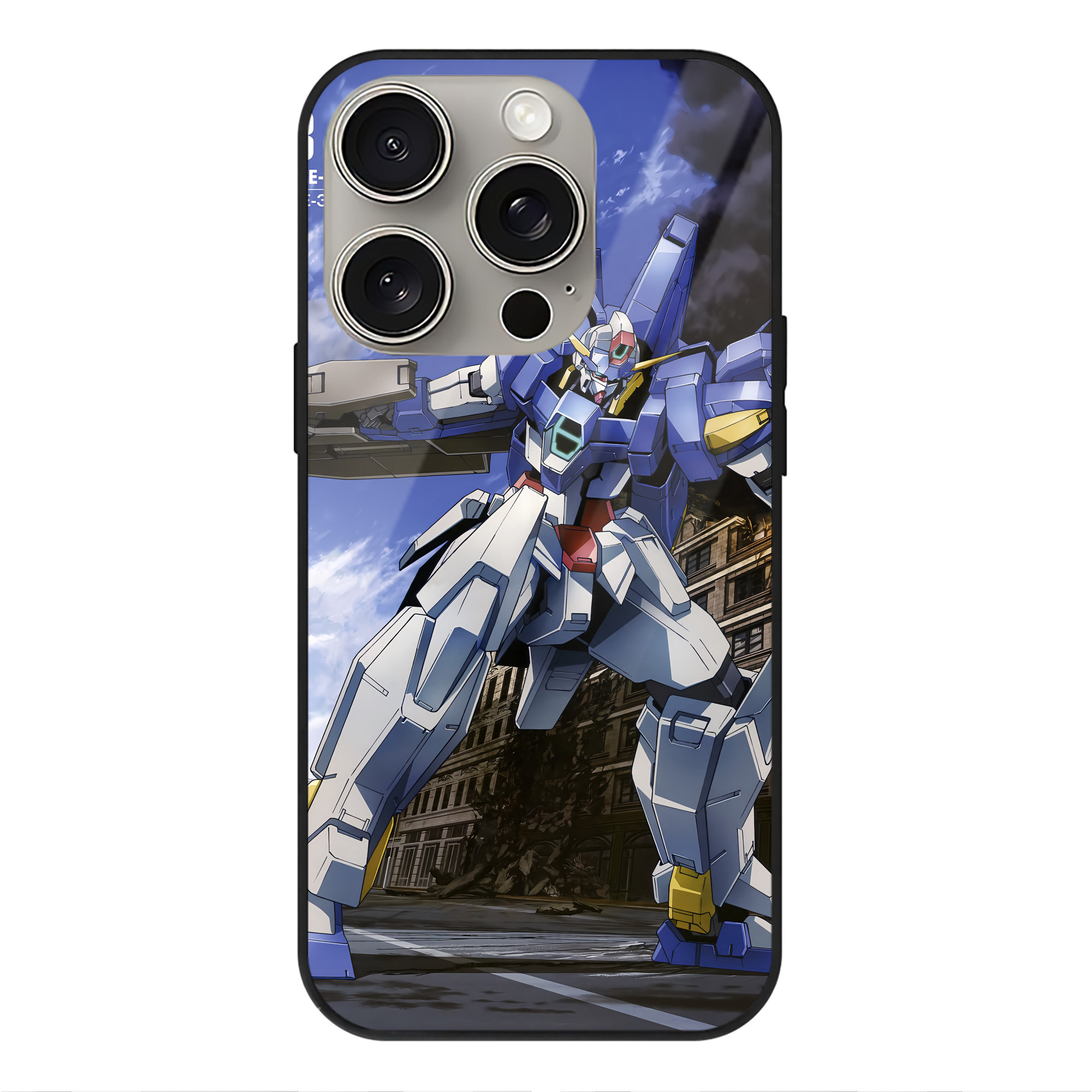 （画像用） 機動戦士ガンダム Mobile Suit Gundam 【iPhone15Pro対応】スマホケース 耐衝撃＆黄変防止 背面ガラス