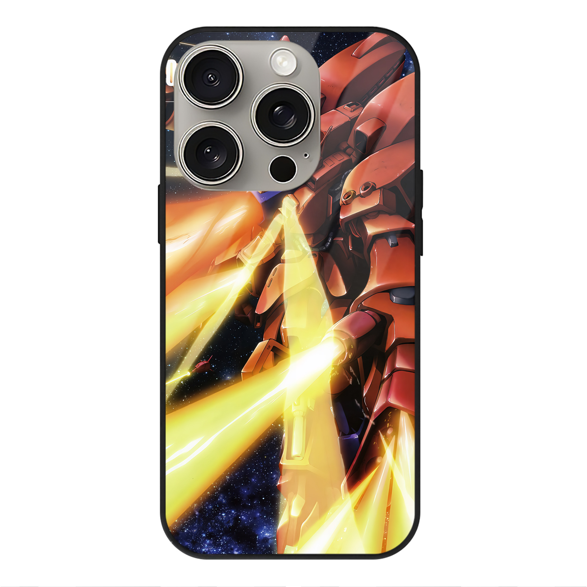 （画像用） 機動戦士ガンダム Mobile Suit Gundam 【iPhone15Pro対応】スマホケース 耐衝撃＆黄変防止 背面ガラス