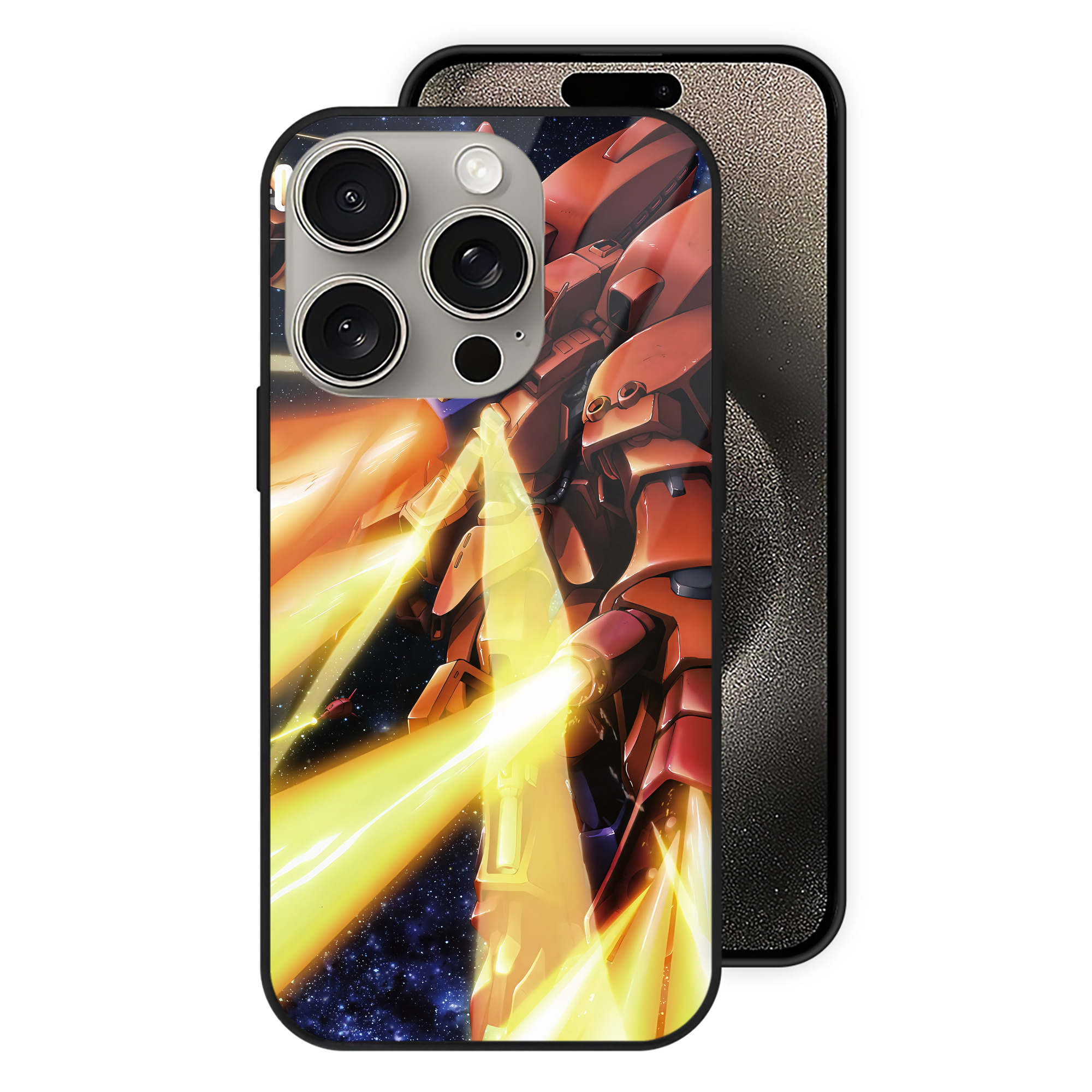 （画像用） 機動戦士ガンダム Mobile Suit Gundam 【iPhone15Pro対応】スマホケース 耐衝撃＆黄変防止 背面ガラス