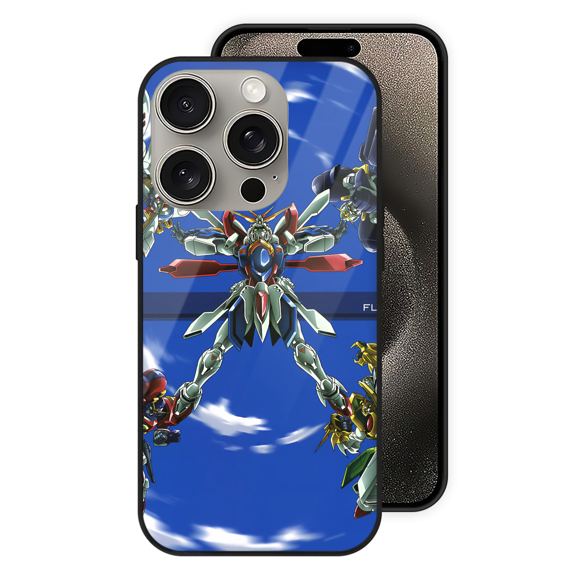 （画像用） 機動戦士ガンダム Mobile Suit Gundam 【iPhone15Pro対応】スマホケース 耐衝撃＆黄変防止 背面ガラス