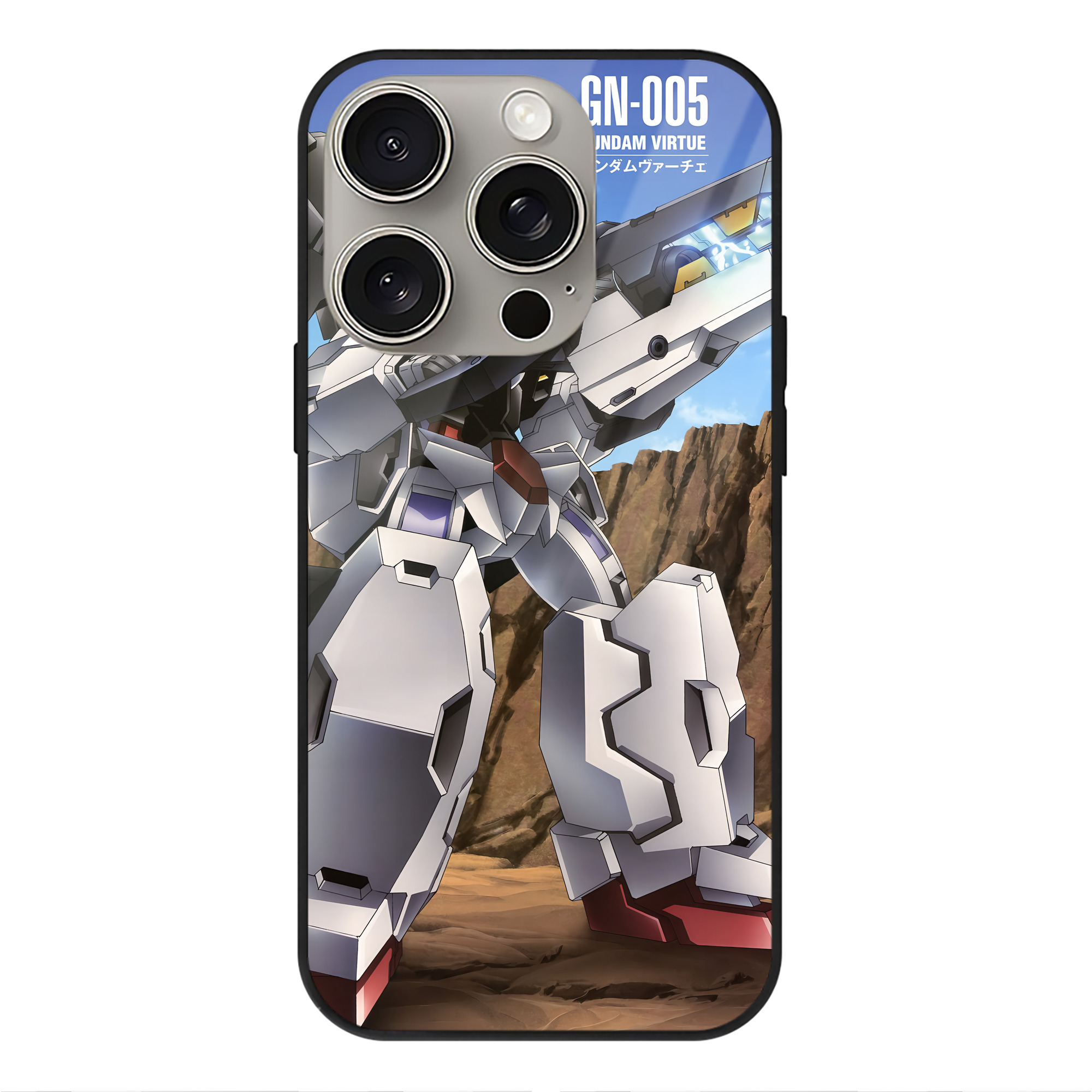 （画像用） 機動戦士ガンダム Mobile Suit Gundam 【iPhone15Pro対応】スマホケース 耐衝撃＆黄変防止 背面ガラス