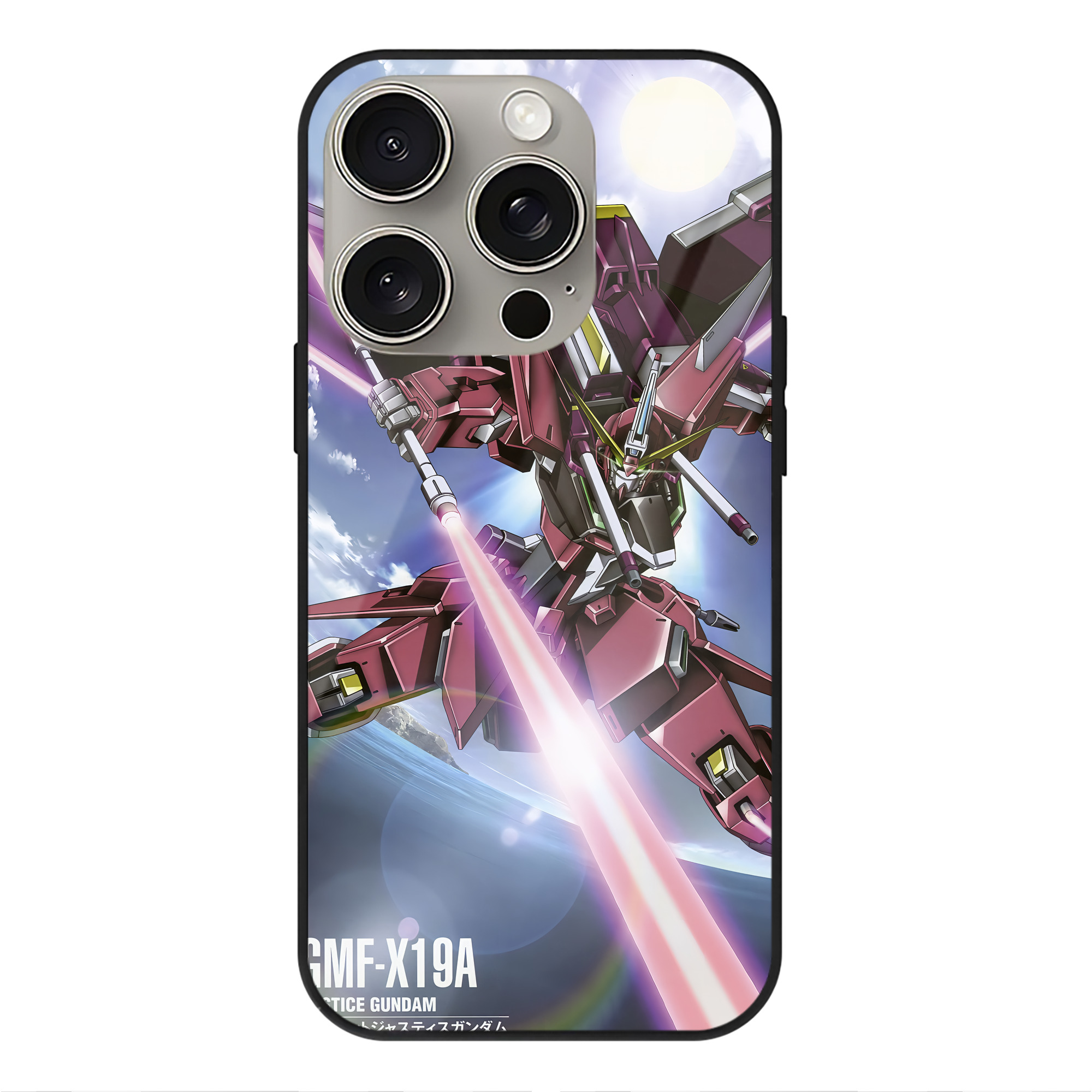 （画像用） 機動戦士ガンダム Mobile Suit Gundam 【iPhone15Pro対応】スマホケース 耐衝撃＆黄変防止 背面ガラス
