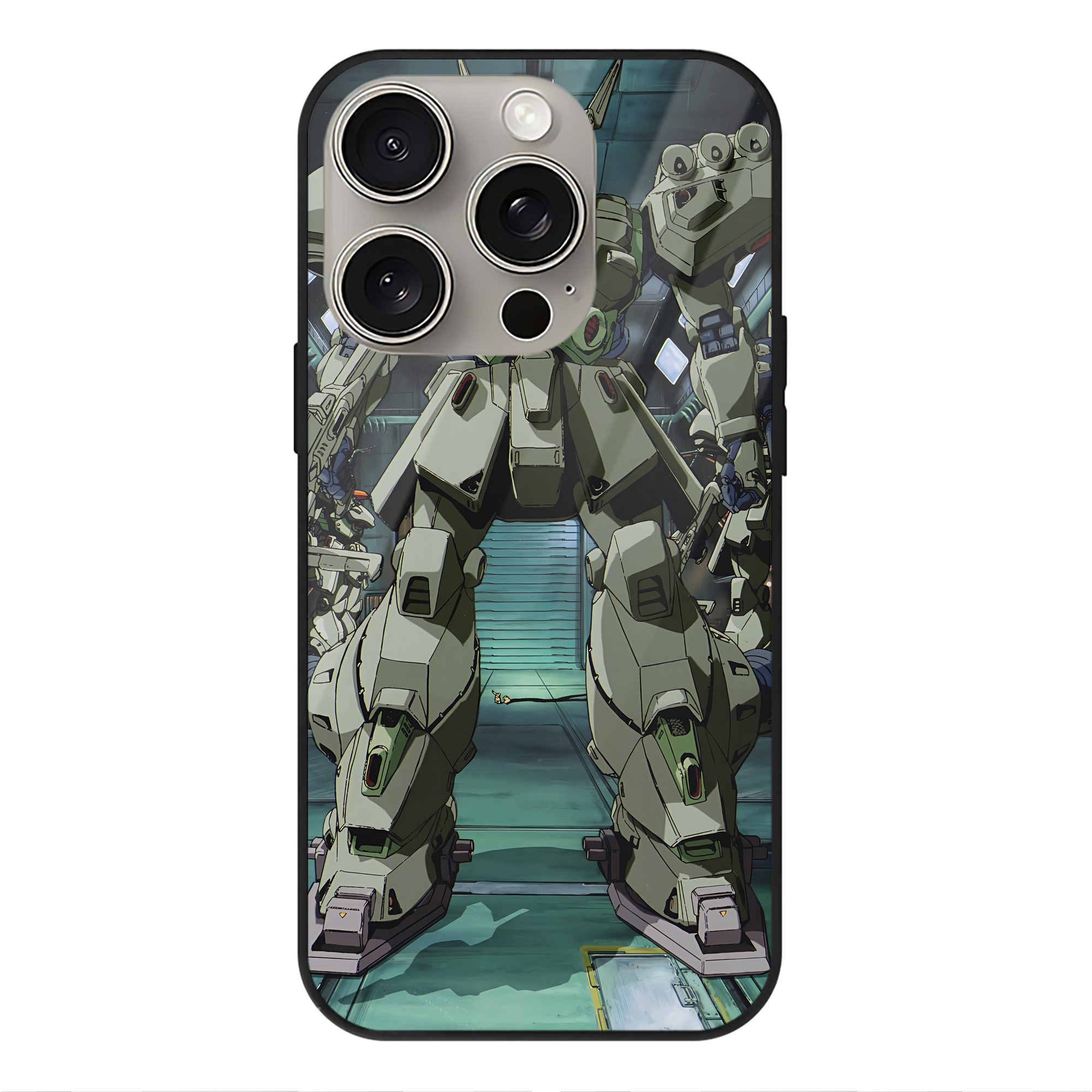 （画像用） 機動戦士ガンダム Mobile Suit Gundam 【iPhone15Pro対応】スマホケース 耐衝撃＆黄変防止 背面ガラス