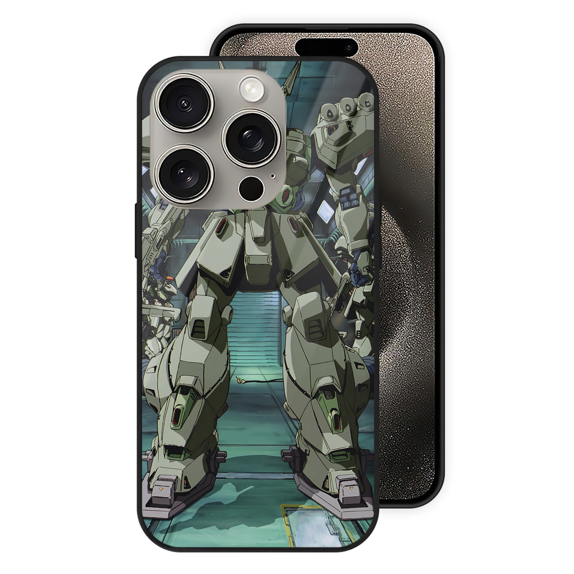 （画像用） 機動戦士ガンダム Mobile Suit Gundam 【iPhone15Pro対応】スマホケース 耐衝撃＆黄変防止 背面ガラス